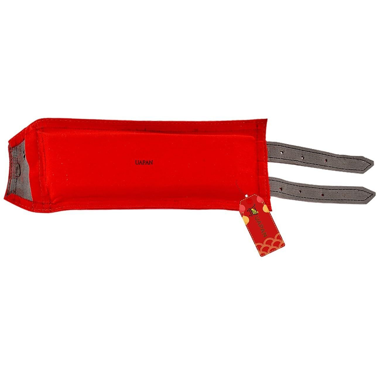 Uapan 3 Line Ankle Bells Velvet Pad For Classical Bharatanatyam Kathak Dance With Adjustable Strap (Red Velvet Belt)