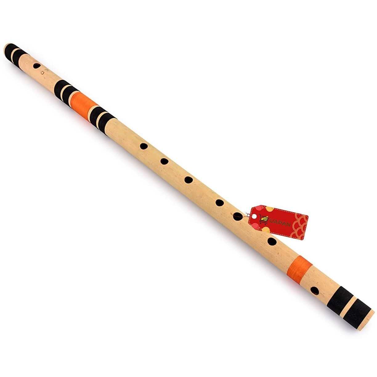 Uapan G Scale Sharp Medium Assam Bamboo Flute Musical Instrument Size 26 Inch Bansuri Right Handed