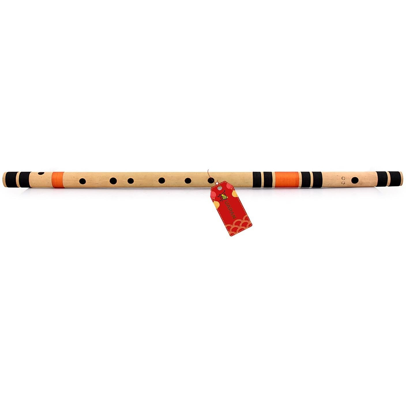 Uapan G Scale Sharp Medium Assam Bamboo Flute Musical Instrument Size 26 Inch Bansuri Right Handed