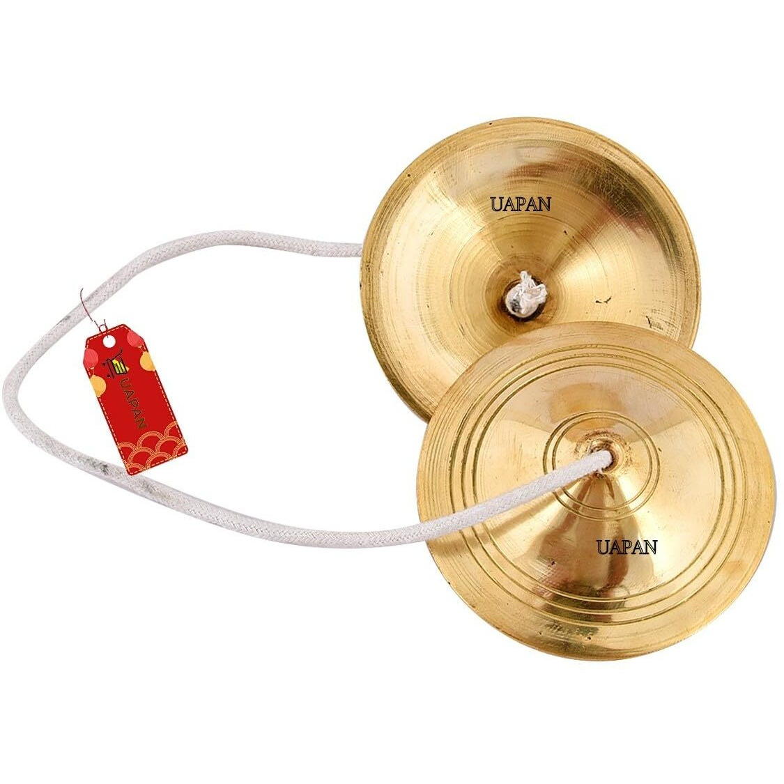 Uapan Metal Craft Manjeera Traditional Instrument Indian Music (Big, 4 Inch)