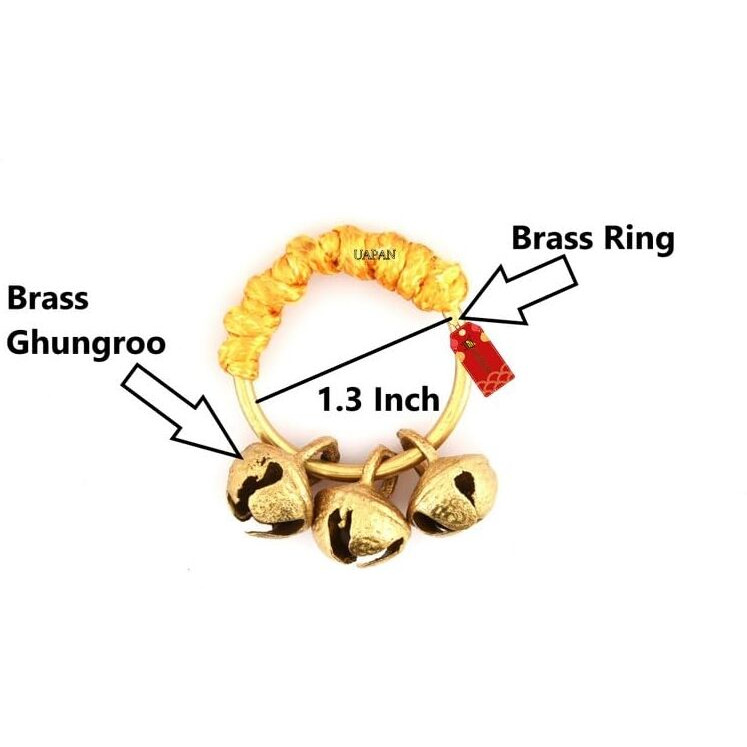 Uapan Ghungroo Kadi Fingers For Puja Aarti Hand Finger Clapping Ring Cymbals Pooja Bhajan Set Pair Musical Instrument Finger Cymbol (Yellow, Pack Of 5 Pair)