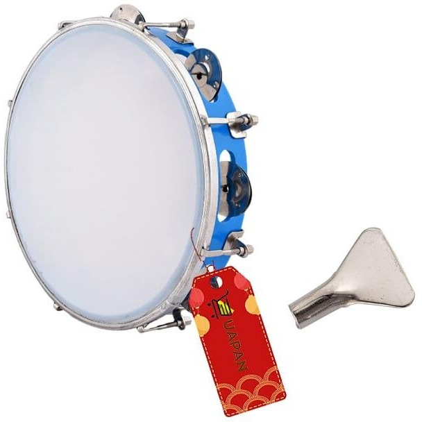 Uapan Dafli Musical Instrument I Dafli/Tambourine I 7Inch Hand Percussion Musical Instrument I Blue Color I Small Tambourine