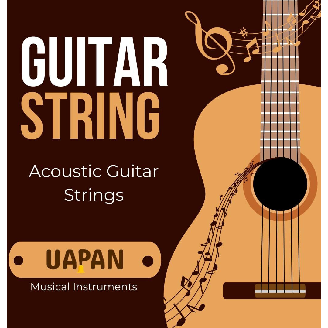 Uapan Guitar String Set Of 6 For Acoustic Guitar (90/10 Copper Stainless Steel) (Light Guage - .011 To .052)