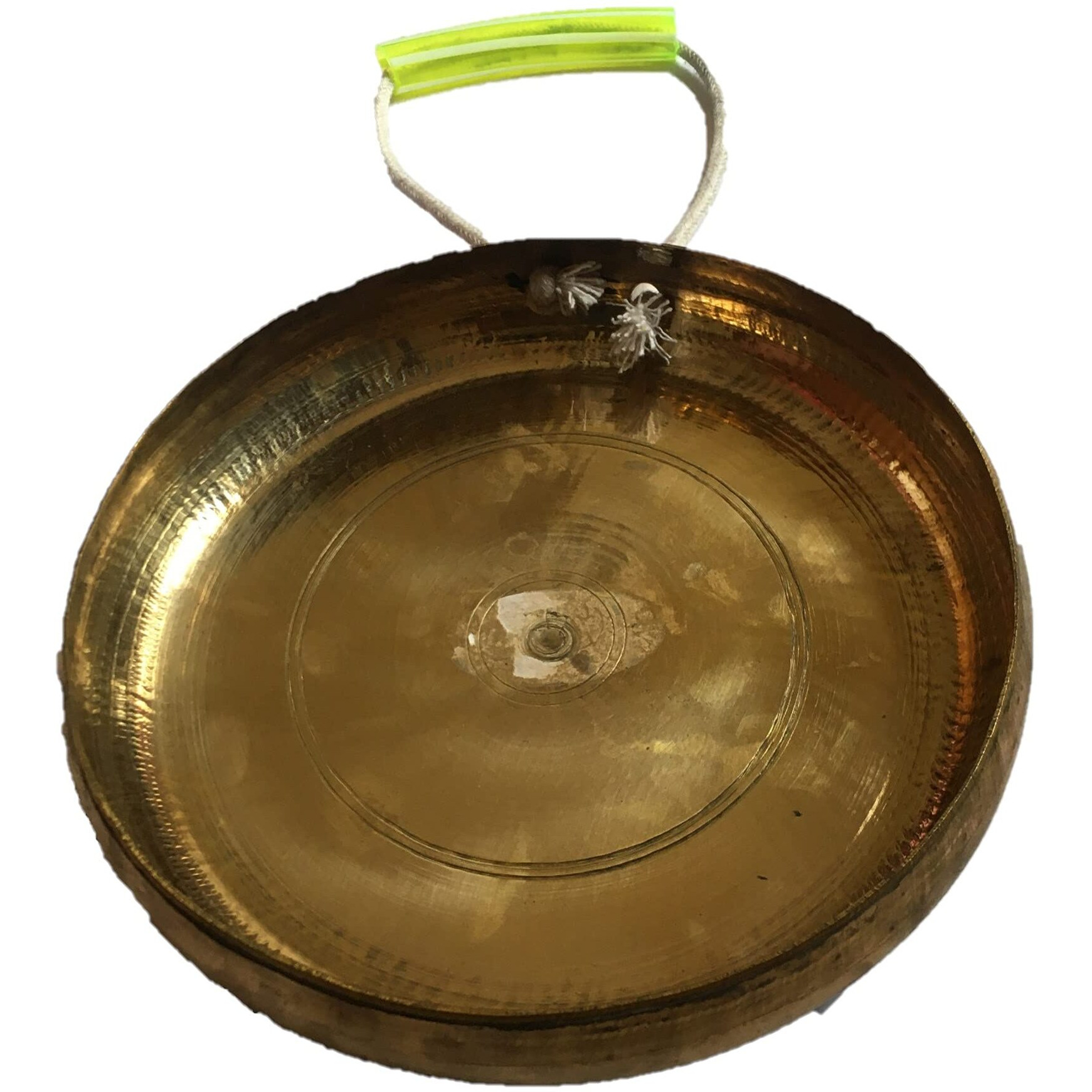 Uapan Gong Bell,Pooja Ghanta,Indian Sacred Ghadiyal, 9 Inch Brass Vijay Ghanta (Yellow, Pack Of Brass Pooja Bell