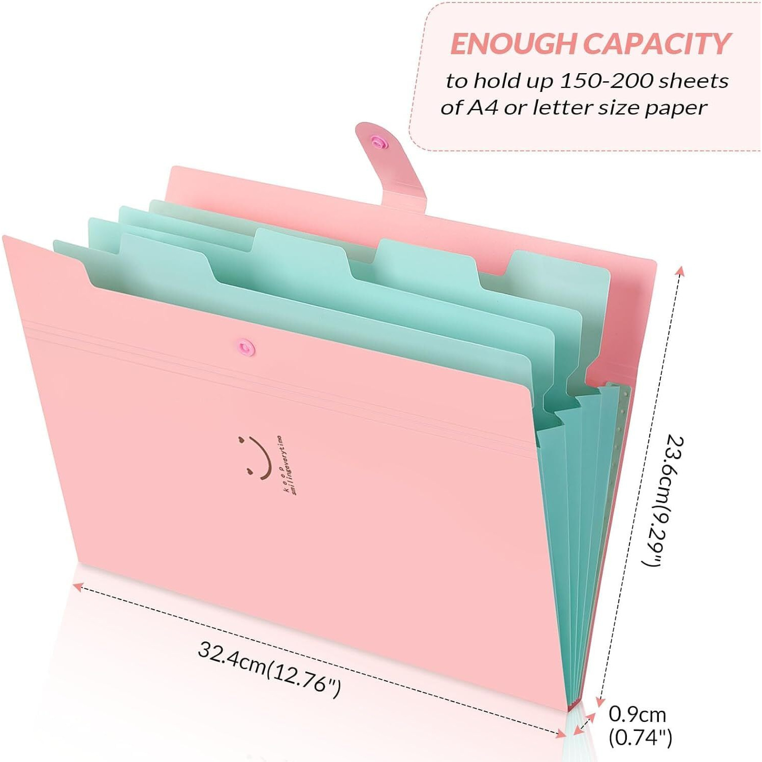 Corslet File Folder For Documents A4 Size Paper Office Students Certificate Holder Storage Organizer 5 Pockets (Pack Of 2)