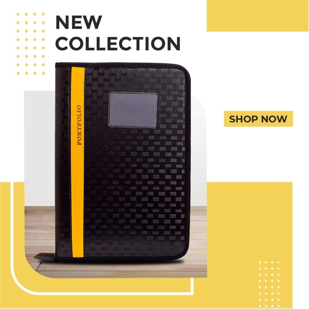 Ofixo File Folder Leatherette Material Professional File Folders For Certificates, Documents Holder, Card Holder, Cheque Book Holder With 20 Leafs (Size-B4, File Folder (Multi - Color Line)