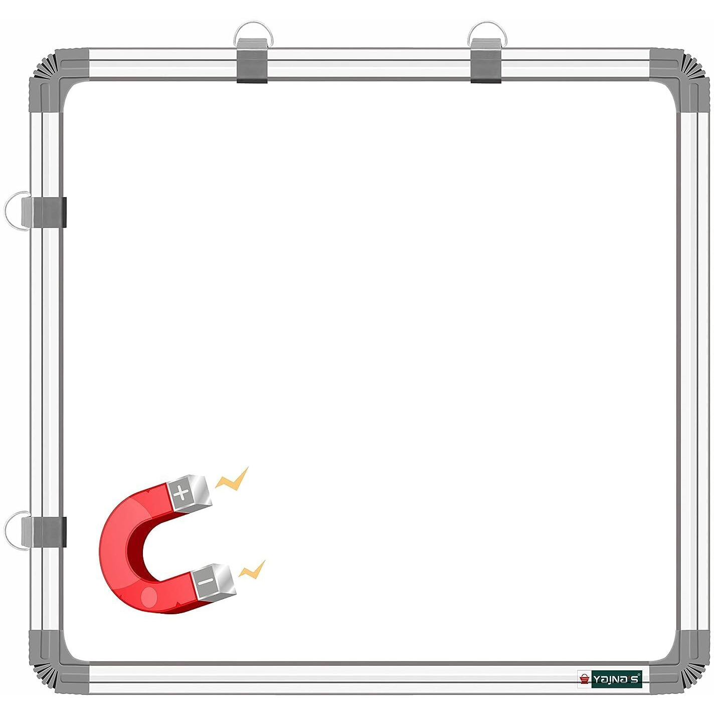 Yajnas 2X2 Feet (59X59 Cm) Dry Erase Premium Melamine Magnetic White Board For Home, Office, Coaching Class & School