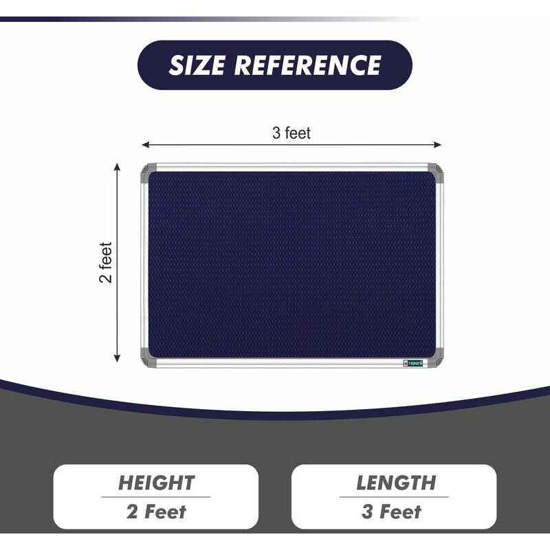 Yajnas Notice Board 2X3 Feet With Acrylic Door/Cover, Bulletin Board, Noticeboard For Study Room, Office, School & College - Lockable, Pin-Up Display Board, Soft Board (Blue)
