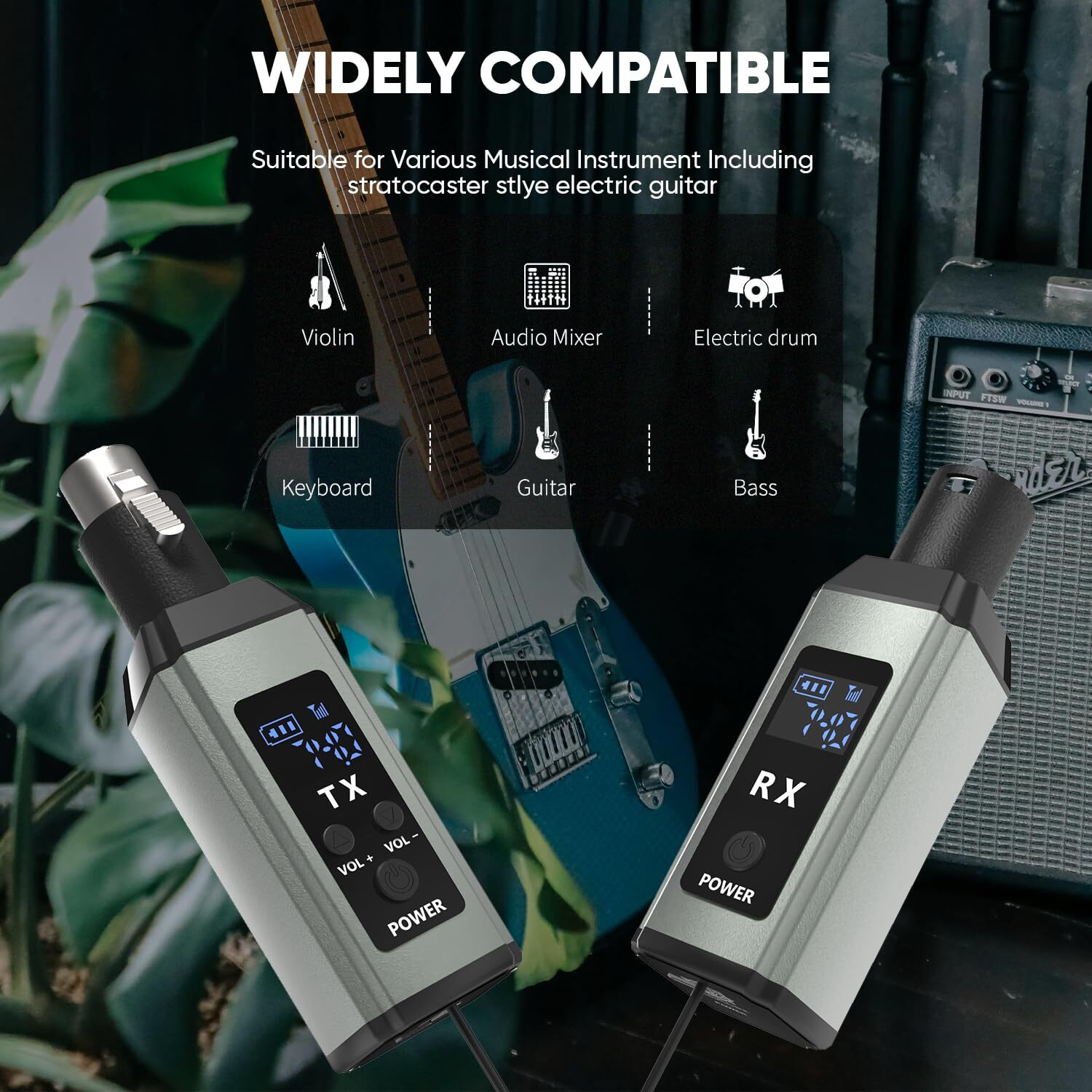 Digimore Uhf Wireless Xlr Transmitter And Receiver | Up To 100Ft Range | 5Hrs Long Battery | &lt5Ms Latency | Xlr Connector For Guitars, Mics, Mixers, And Pa Systems (D-740)