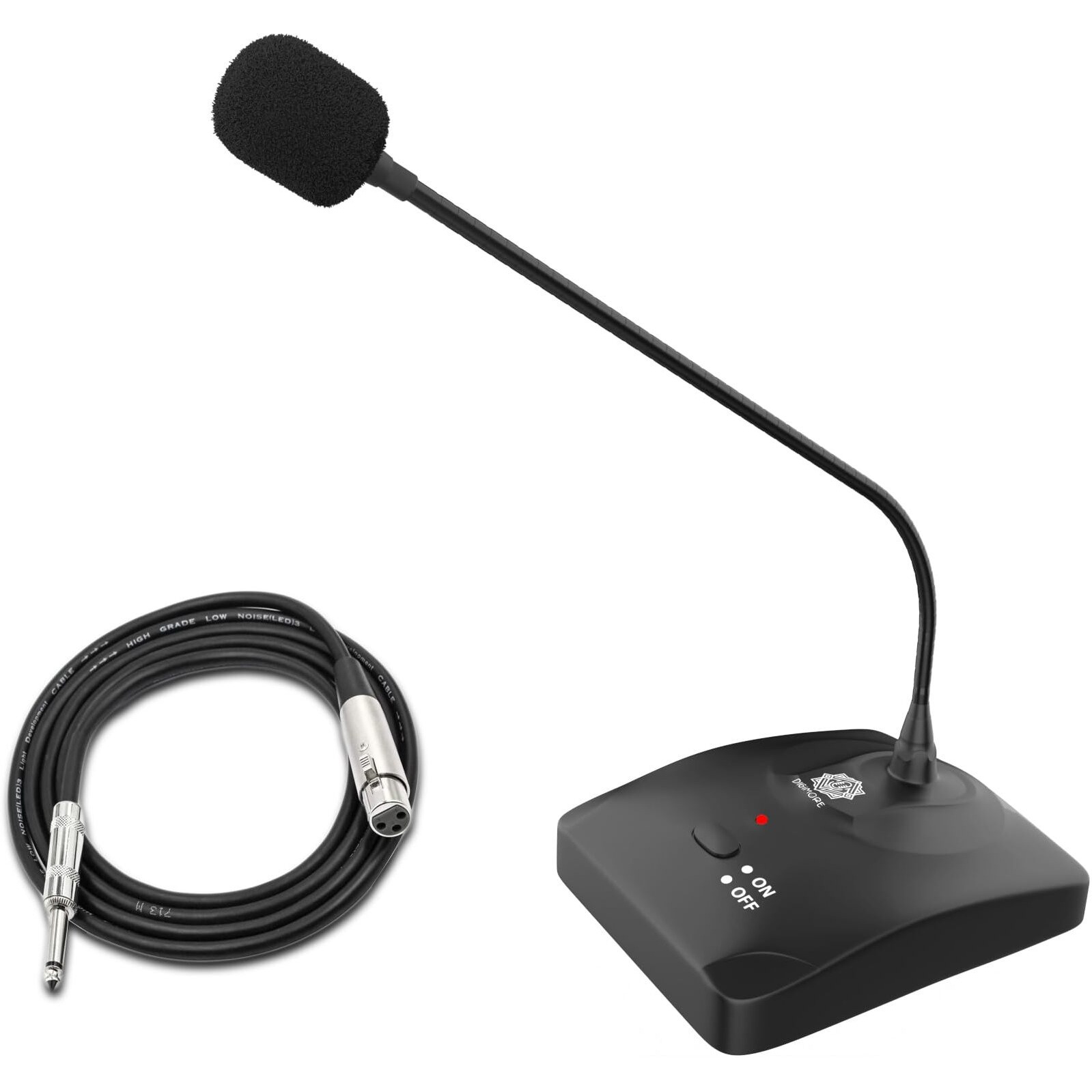 Digimore Desktop Condenser Gooseneck Microphone 18" Podium Microphone With On/Off Switch, Xlr Mic For Meetings Video Conferences, Streaming Lectures (D-650)