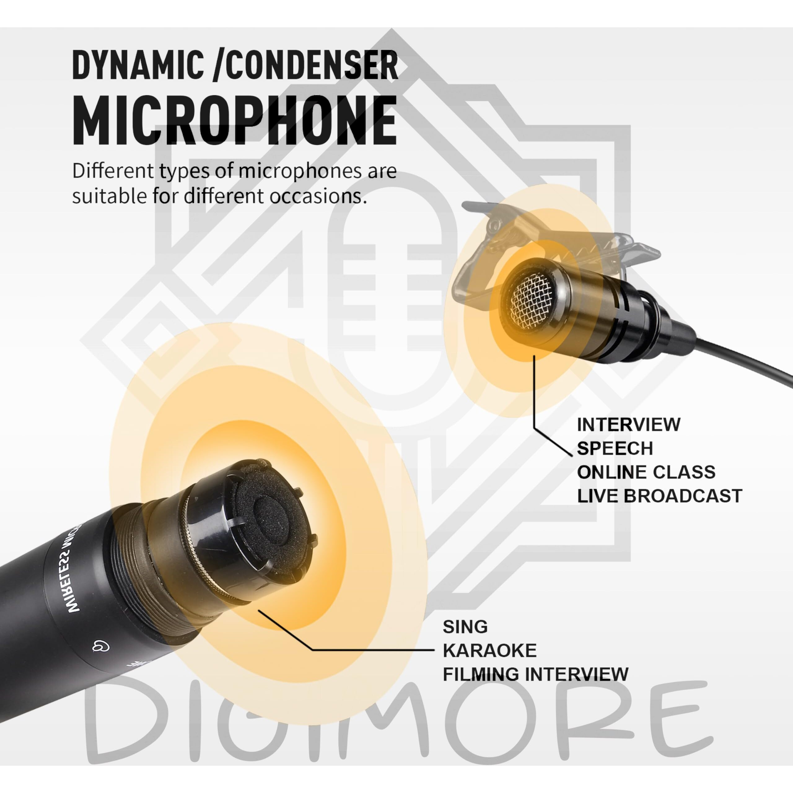 Digimore Uhf Wireless Handheld Microphone For Camera & Smartphones | 30 Channels | 324Ft Range | Cardioid Pickup | For Interviews, Vlogging, Singing & Events (D-343 H)