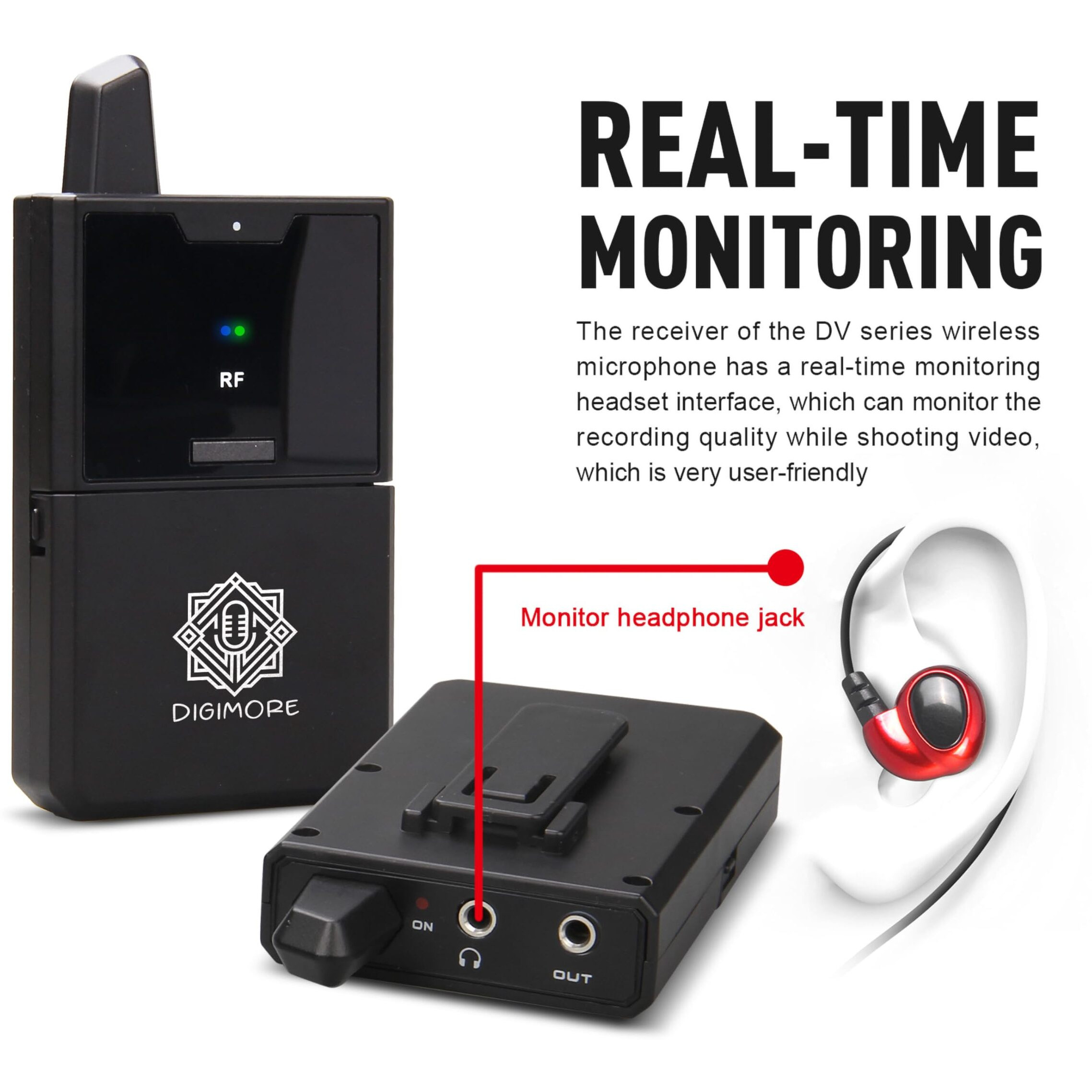 Digimore Uhf Wireless Handheld Microphone For Camera & Smartphones | 30 Channels | 324Ft Range | Cardioid Pickup | For Interviews, Vlogging, Singing & Events (D-343 H)