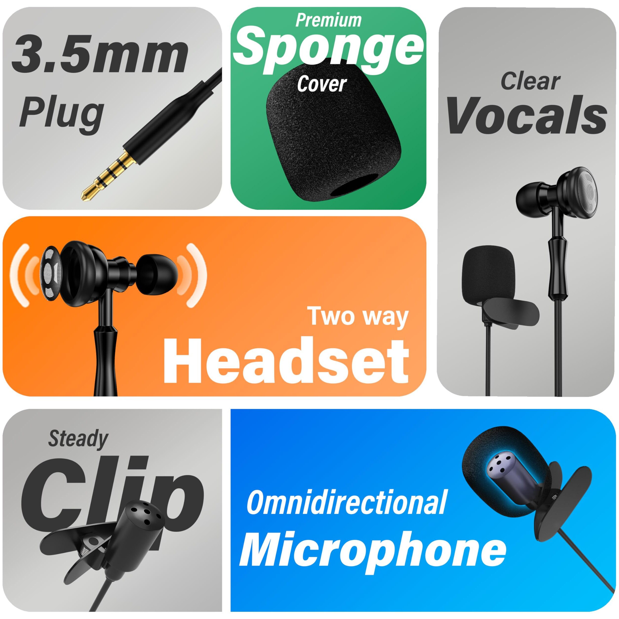 Digimore Lavalier Microphone | Omnidirectional Clip-On Mic | Noise Reduction | Two-Way Audio | For Recording, Streaming & Online Meetings (D-470 3.5Mm)