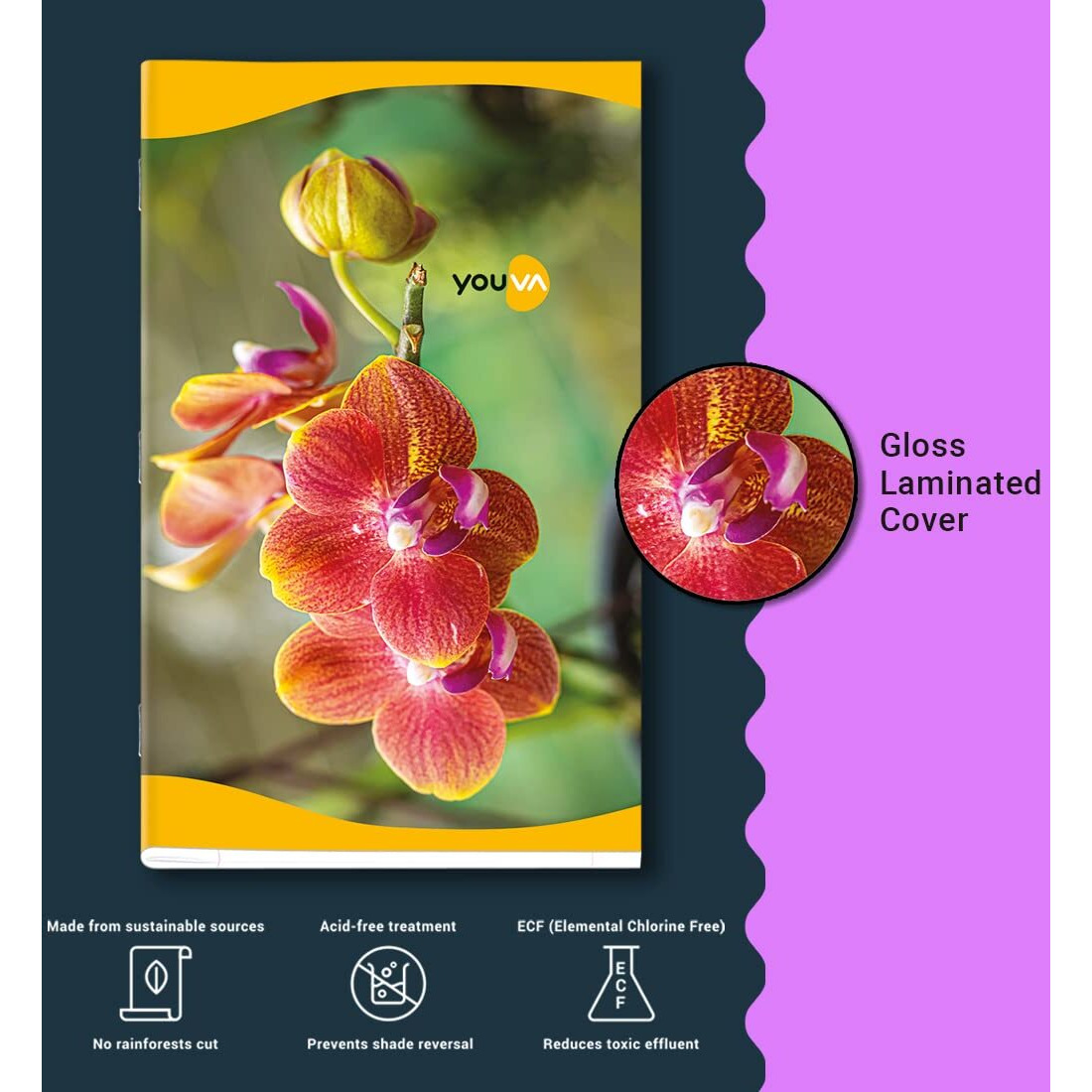 Navneet Youva Youva Soft Bound Long Book For Students | Regular Size 17 Cm X 27 Cm | Feminine Series | Single Line | 172 Pages | Pack Of 6