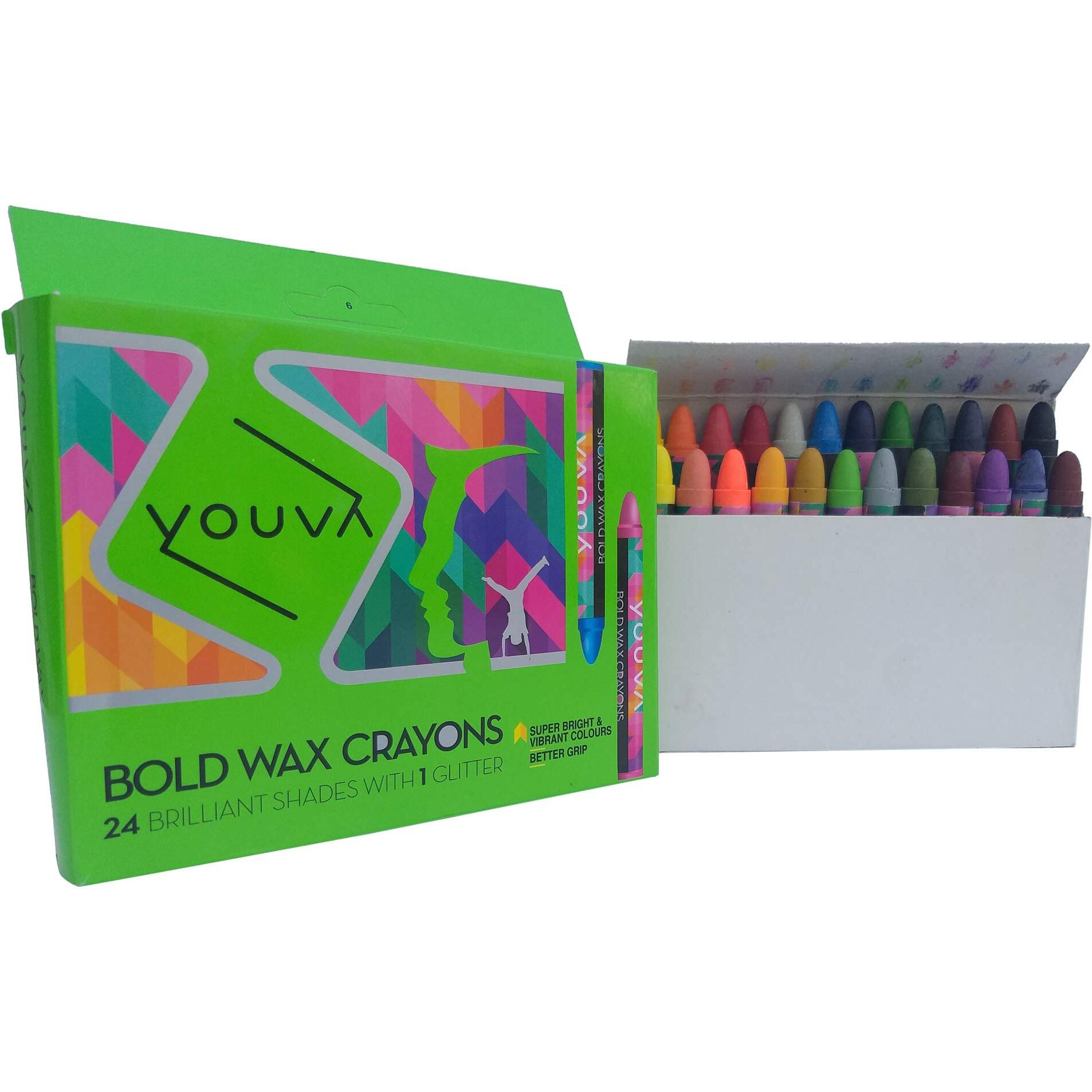 Navneet Youva|Bold Wax Crayons|Pack Of 24,Multicolor