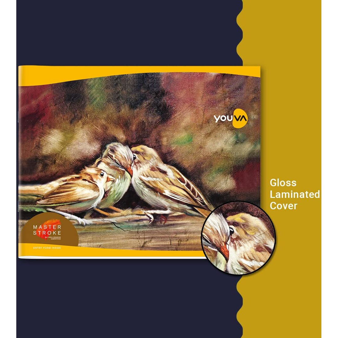 Navneet Youva | Brown Cover Drawing Book | 27.5 Cm X 34.7 Cm | 36 Pages | Pack Of 12 | Premium Art & Sketch Notebook For Students And Artists