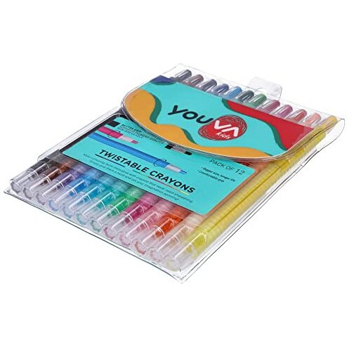 Navneet Youva | Twistable Wax Crayons | Pack Of 12| Set Of 1, Multicolored (35091)