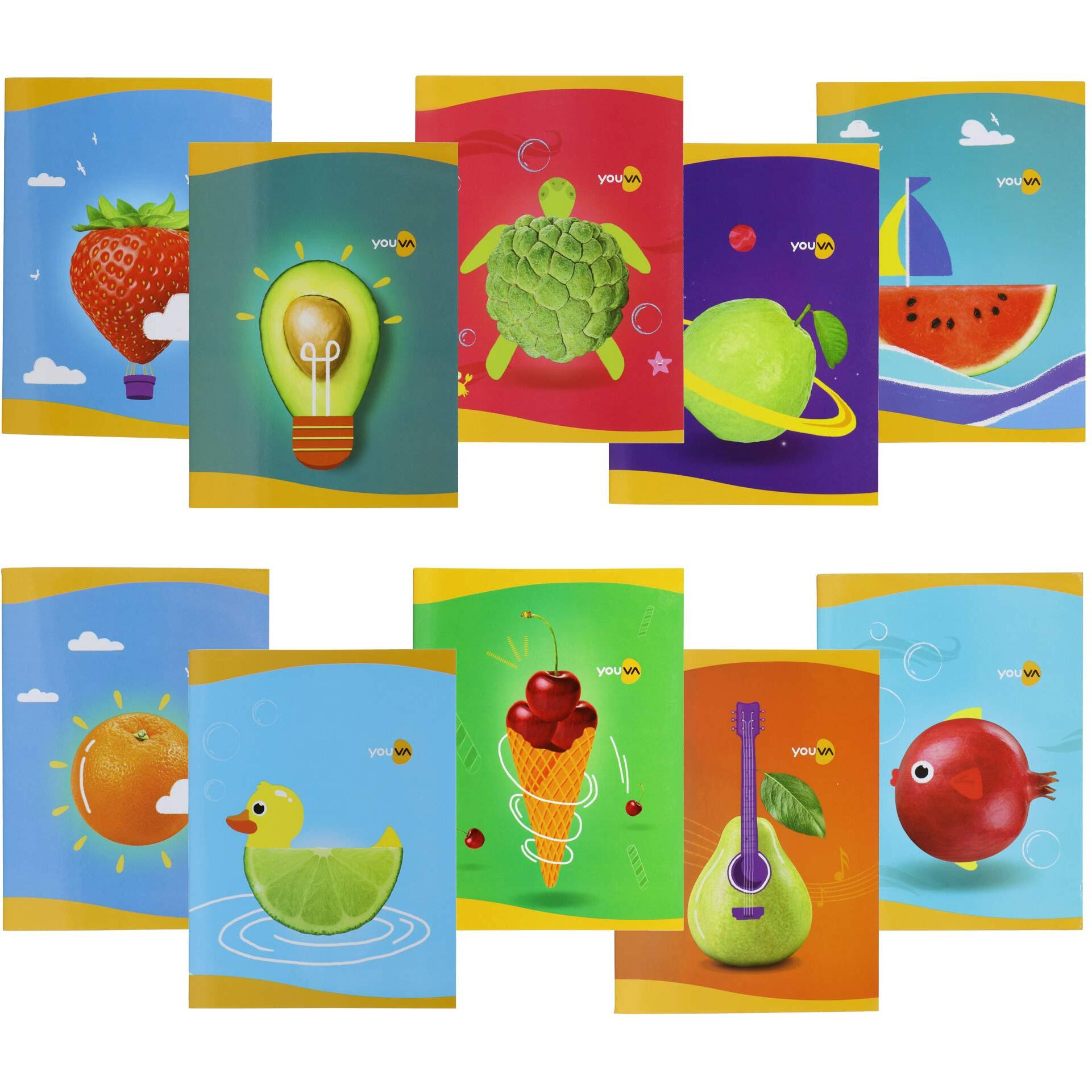 Navneet Youva | Tight Bound | Note Book | 15.5 Cm X 18.8 Cm | Double Line | 172 Pages | Pack Of 6