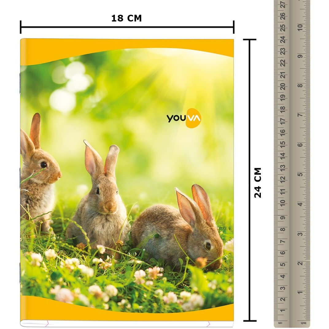 Navneet Youva | Soft Bound Note Book For Younger Students | Jumbo Size 18 Cm X 24 Cm | Double Line | 172 Pages | Pack Of 6