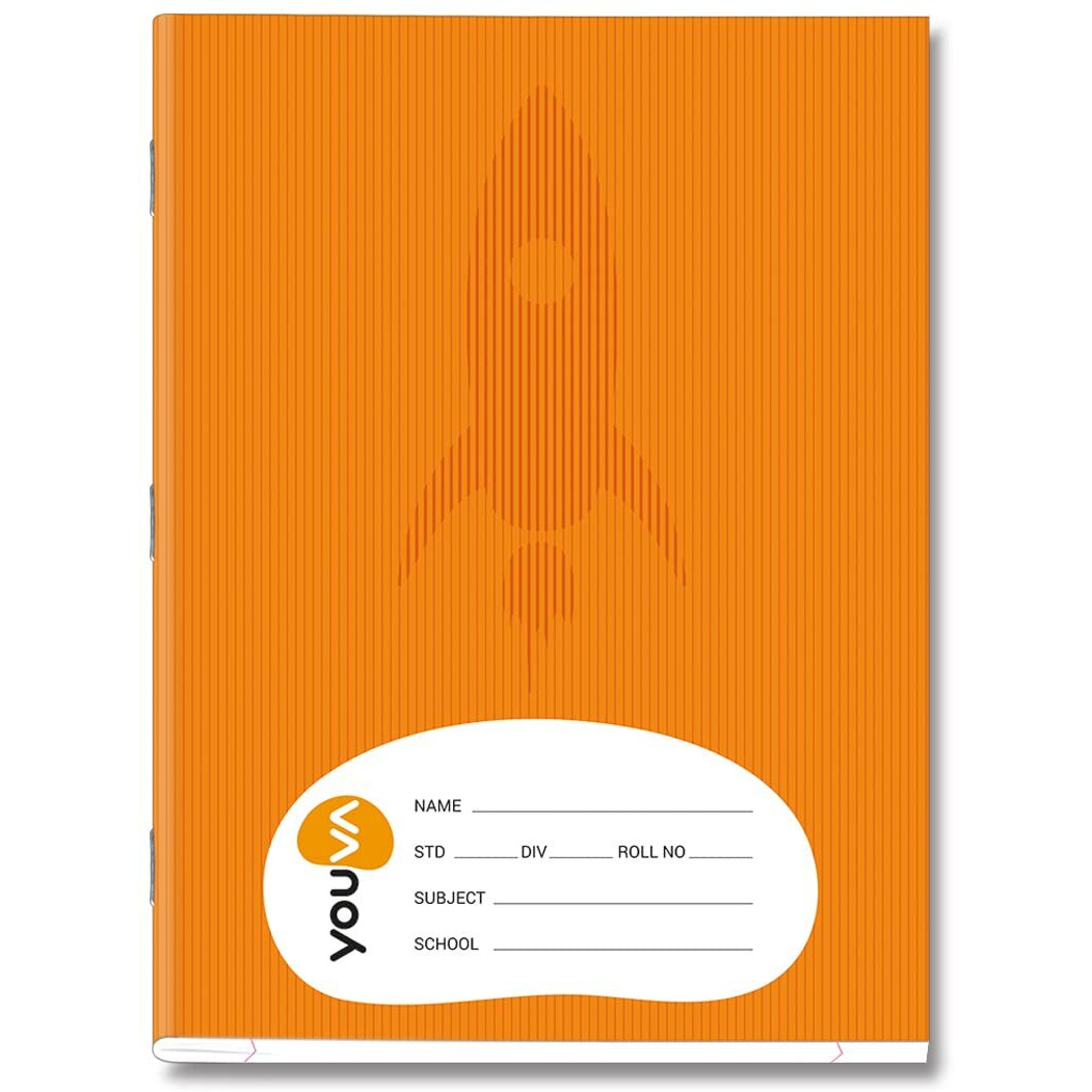 Youva Navneet Brown Cover | Soft Bound Notebook | 18 Cm X 24 Cm | Single Line | 172 Pages | Pack Of 12