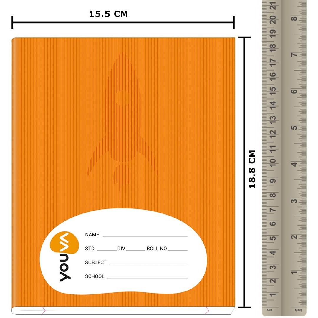 Navneet Youva | Full Bound With Hard Cover | Brown Note Book For School Students | Regular Size 15.5 Cm X 18.8 Cm | Single Line | 364 Pages | Pack Of 4