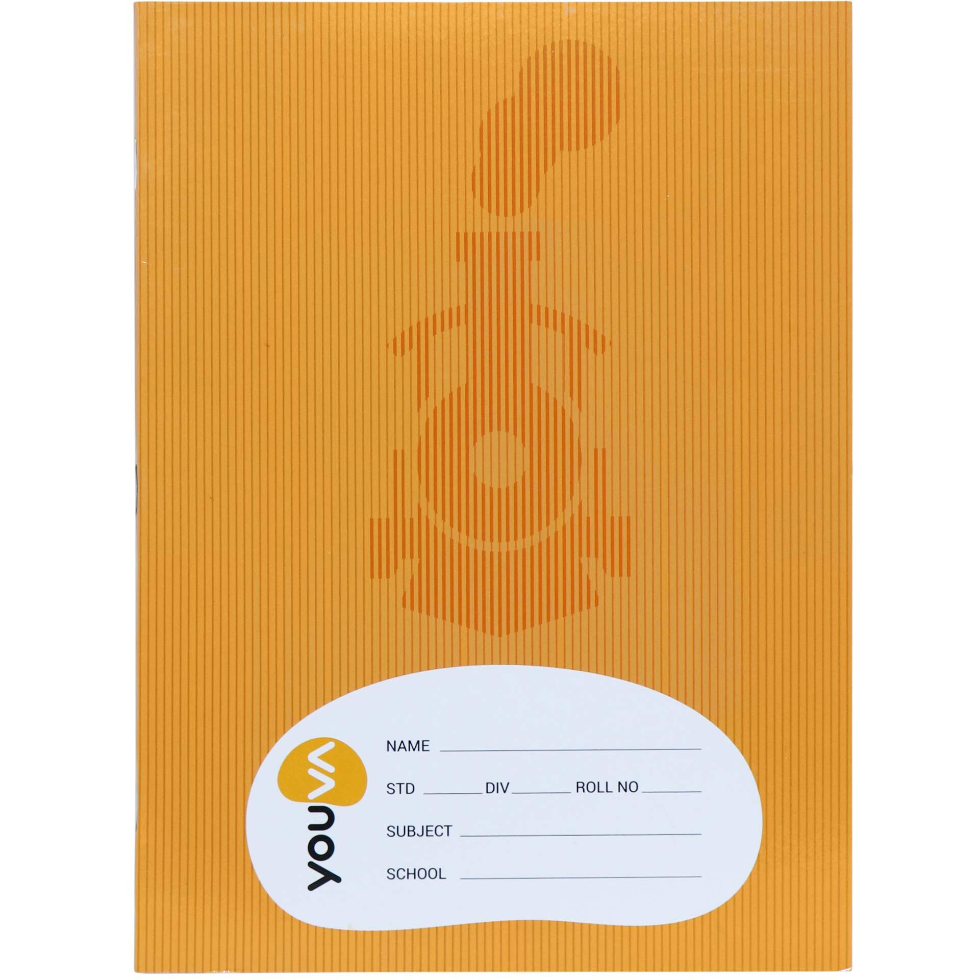 Youva Navneet Youva | Brown Soft Bound Note Book For Students | Jumbo Size - 18 Cm X 24 Cm | Sketch (1 Side Single Line / 1 Side Plain) | 172 Pages | Pack Of 3