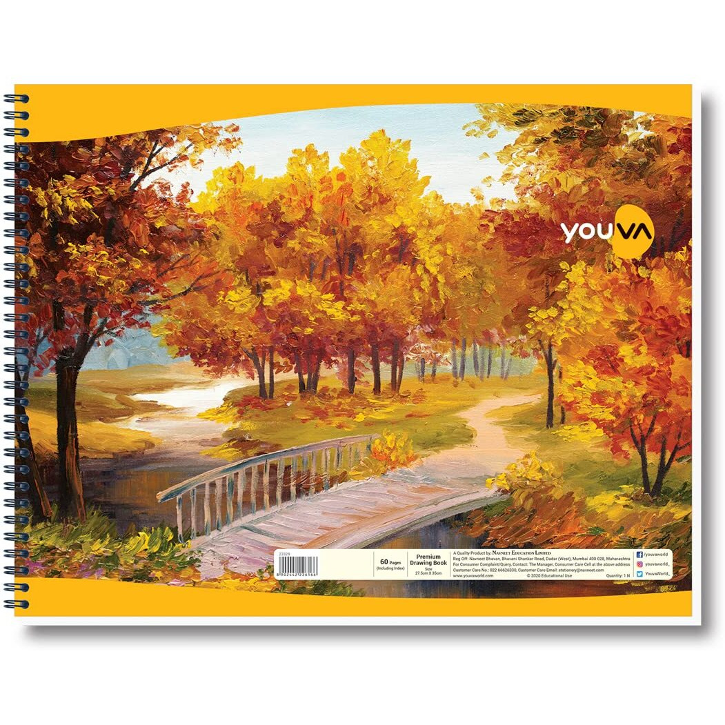 Navneet Youva | Spiral Wiro Drawing Book | 27.5Cm X 35Cm | 60 Pages | Pack Of 1