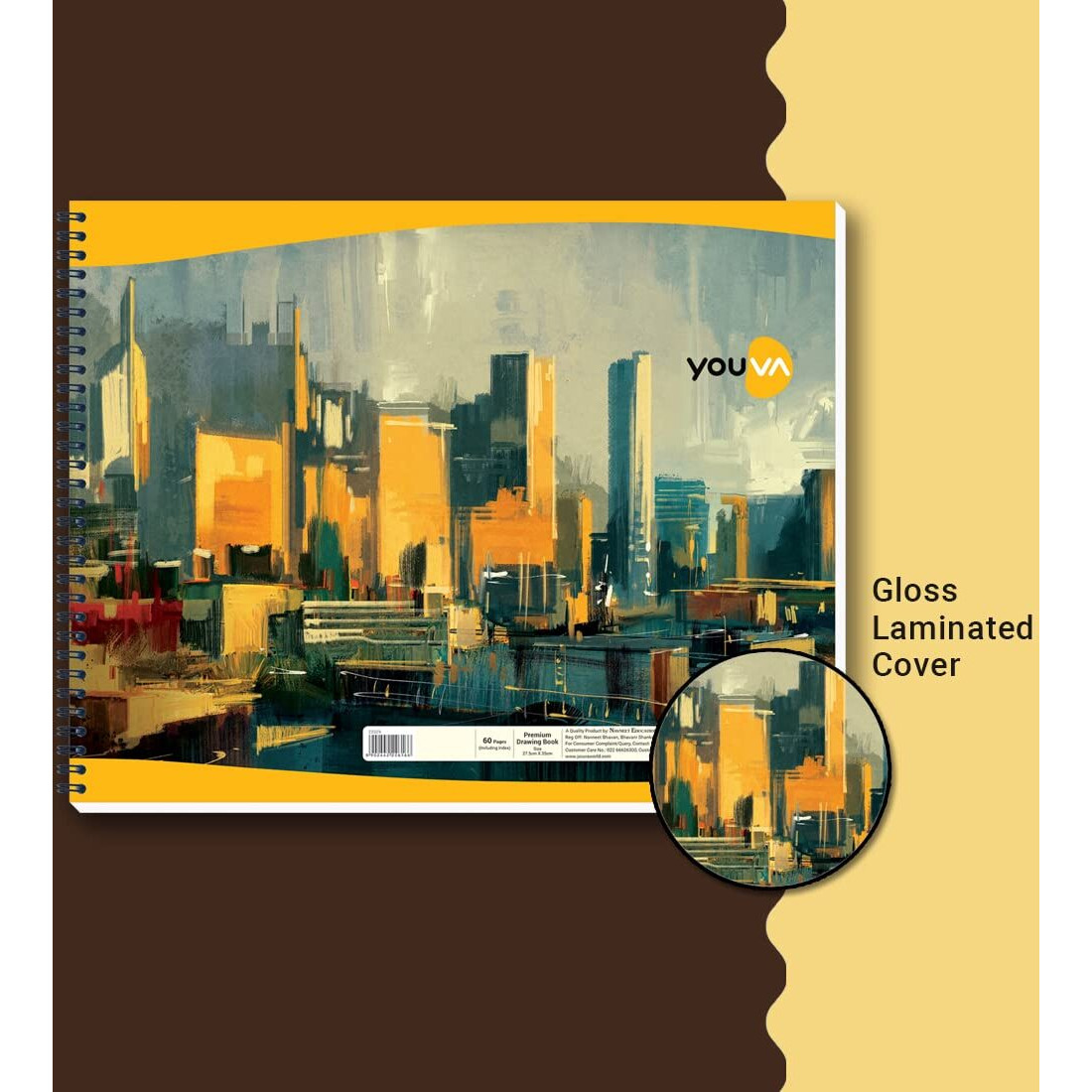 Navneet Youva | Spiral Wiro Drawing Book | 27.5Cm X 35Cm | 60 Pages | Pack Of 1