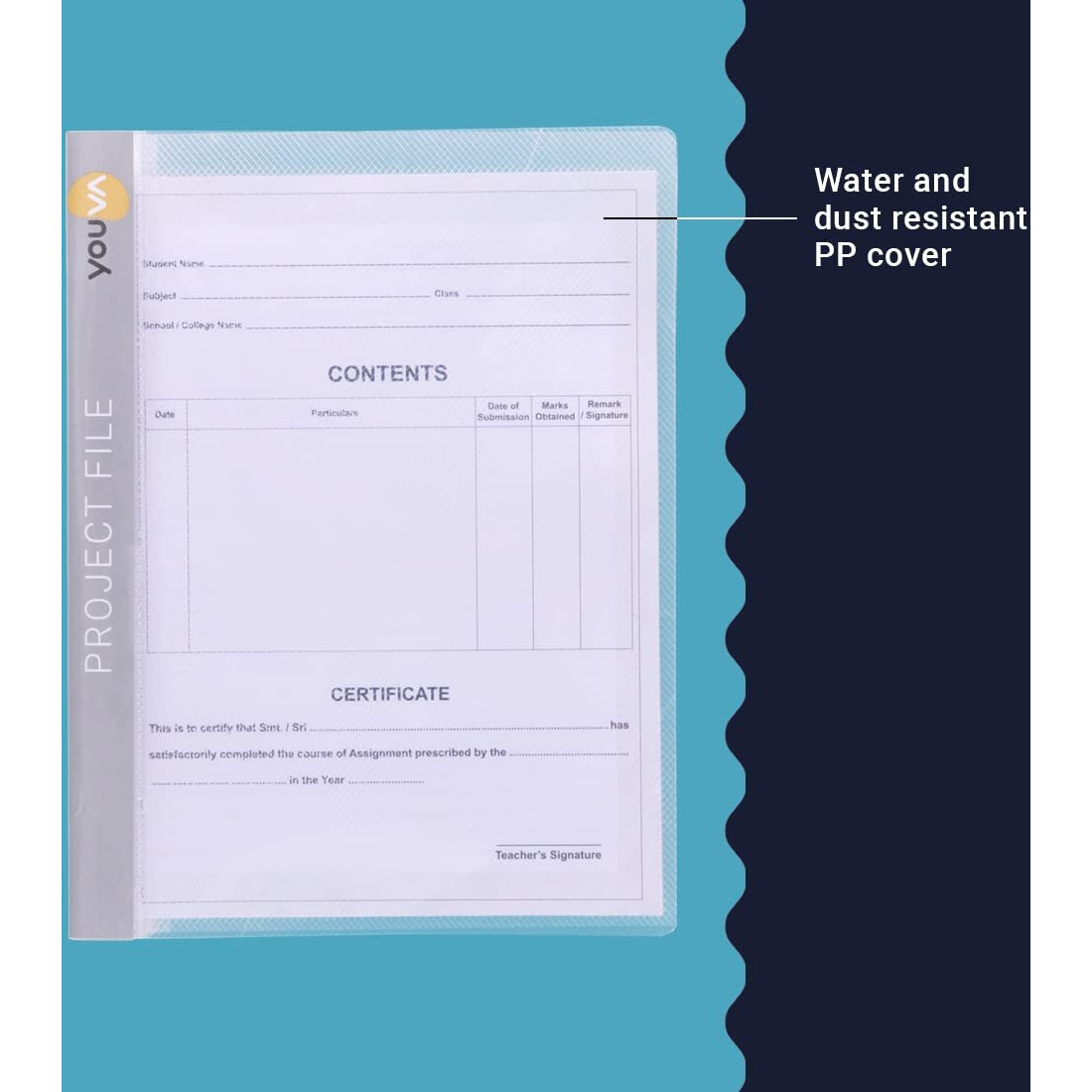 Youva Navneet | Project File And Project Paper For Students | 1 Side Ruled And 1 Side Plain | 22 X 28 Cm | 18 Sheets | Pack Of 5, Multicolor