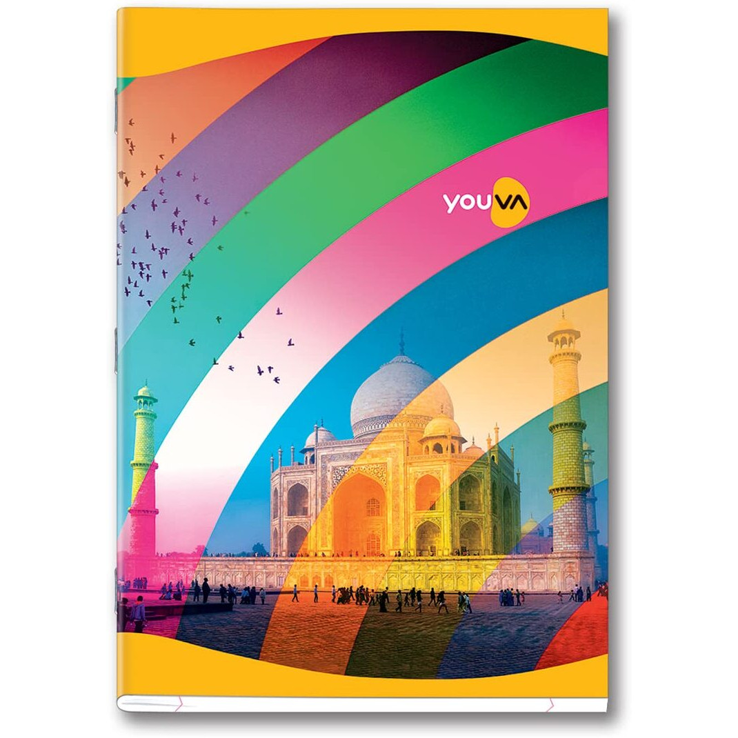Navneet Youva | Soft Bound Long Book | A4 Size - 21 Cm X 29.7 Cm | Rainbow Design Notebook For Students | Single Line | 228 Pages | Pack Of 3