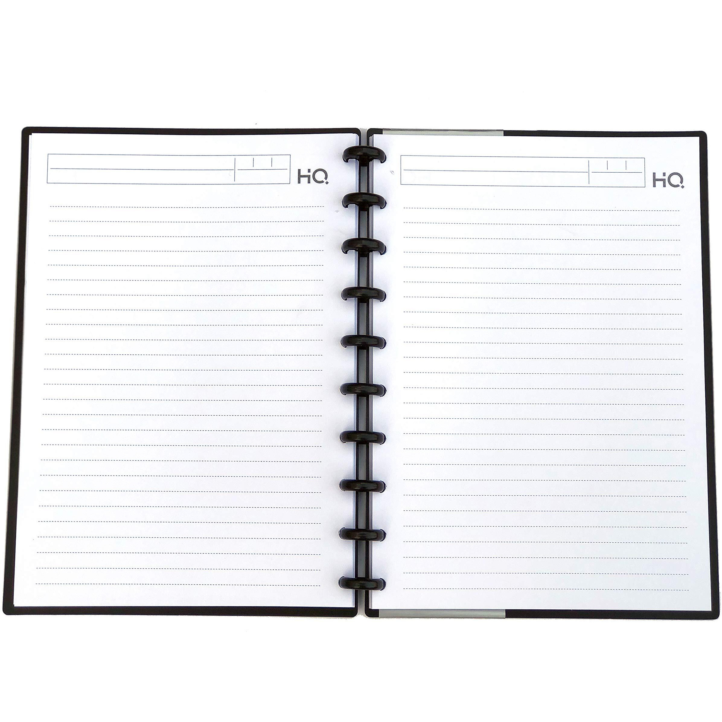 Navneet Youva Hq | Black Ezee Disc Notebook For Personal And Office Use | Single Line | B5 Size - 25 Cm X 17 Cm| Black | 120 Pages