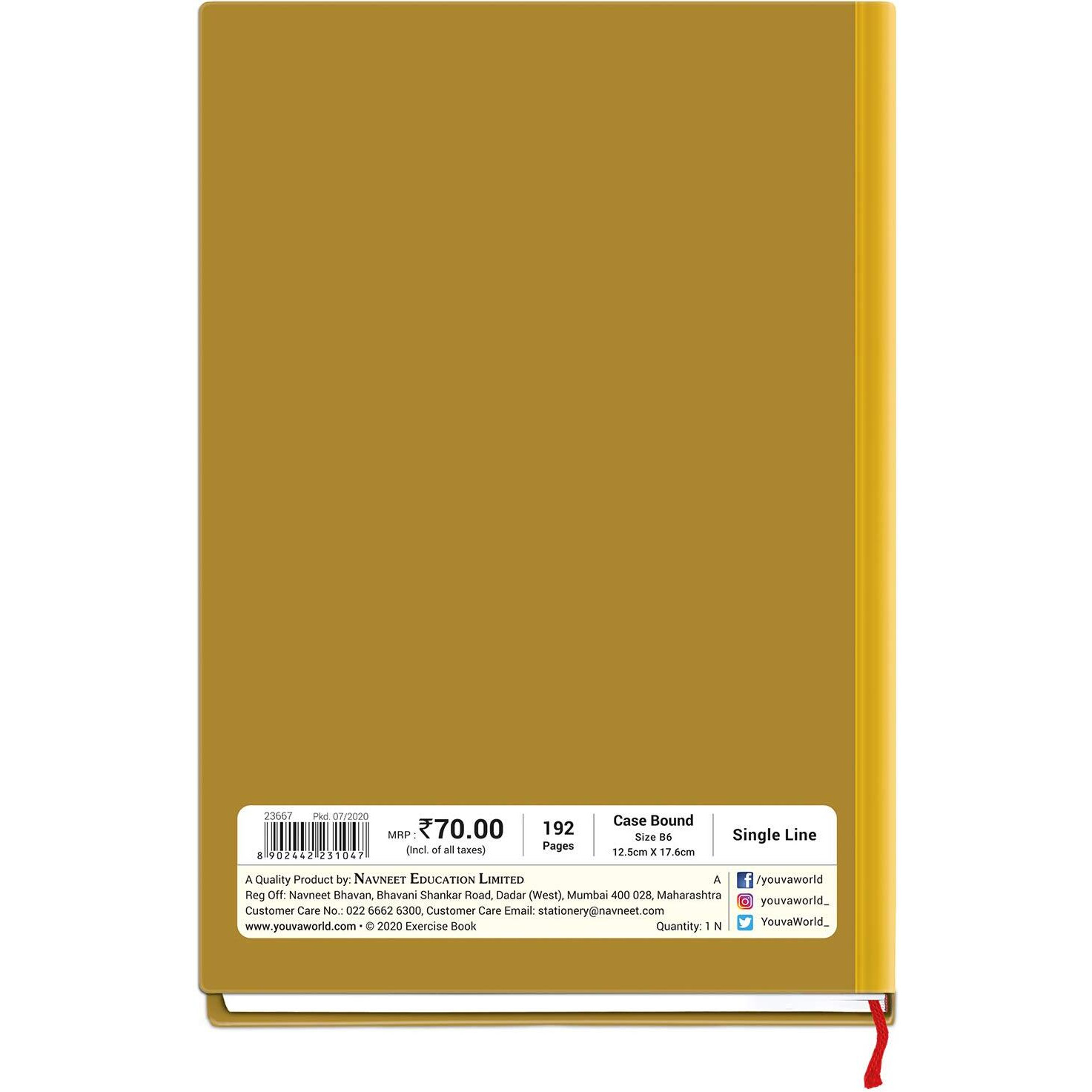 Navneet Youva Youva My Notes Case Bound Note Book | Single Line | B6 Size | 192 Pages | Pack Of 3