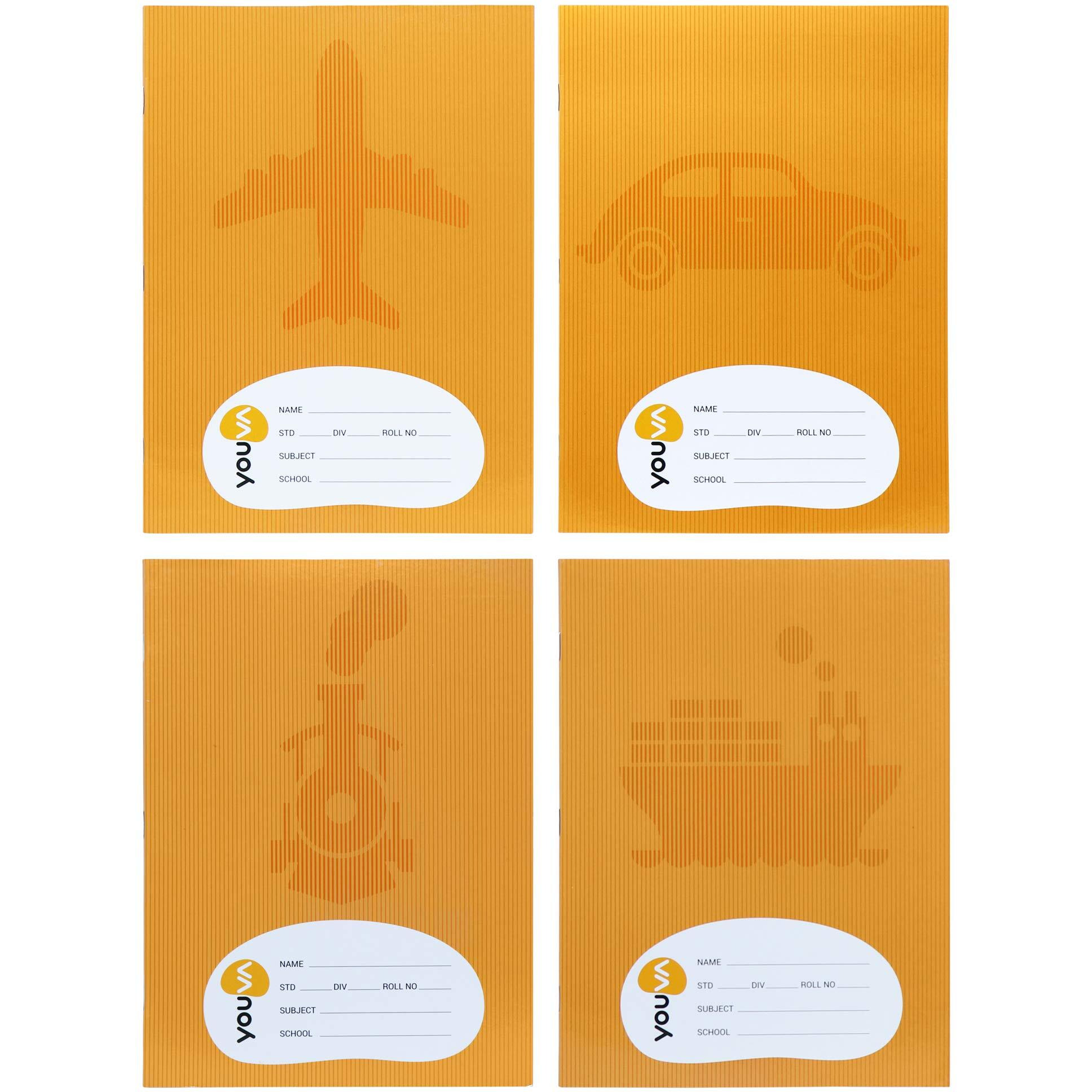 Navneet Youva | Soft Bound | Brown Note Book | 18 Cm X 24 Cm | Red & Blue (With Gap) | 92 Pages | Pack Of 12