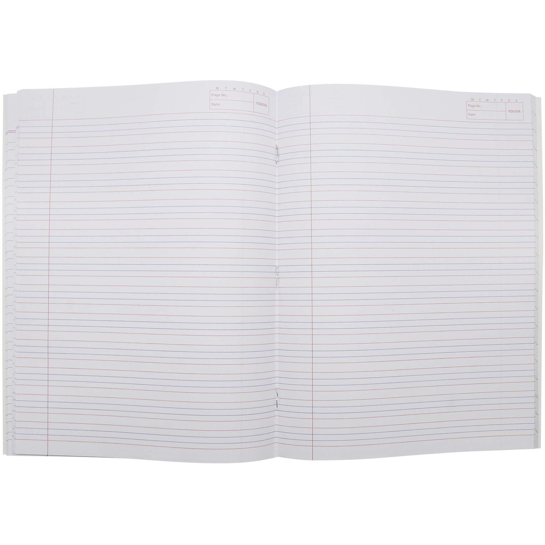 Navneet Youva | Soft Bound | Brown Note Book | 18 Cm X 24 Cm | Red & Blue (With Gap) | 92 Pages | Pack Of 12