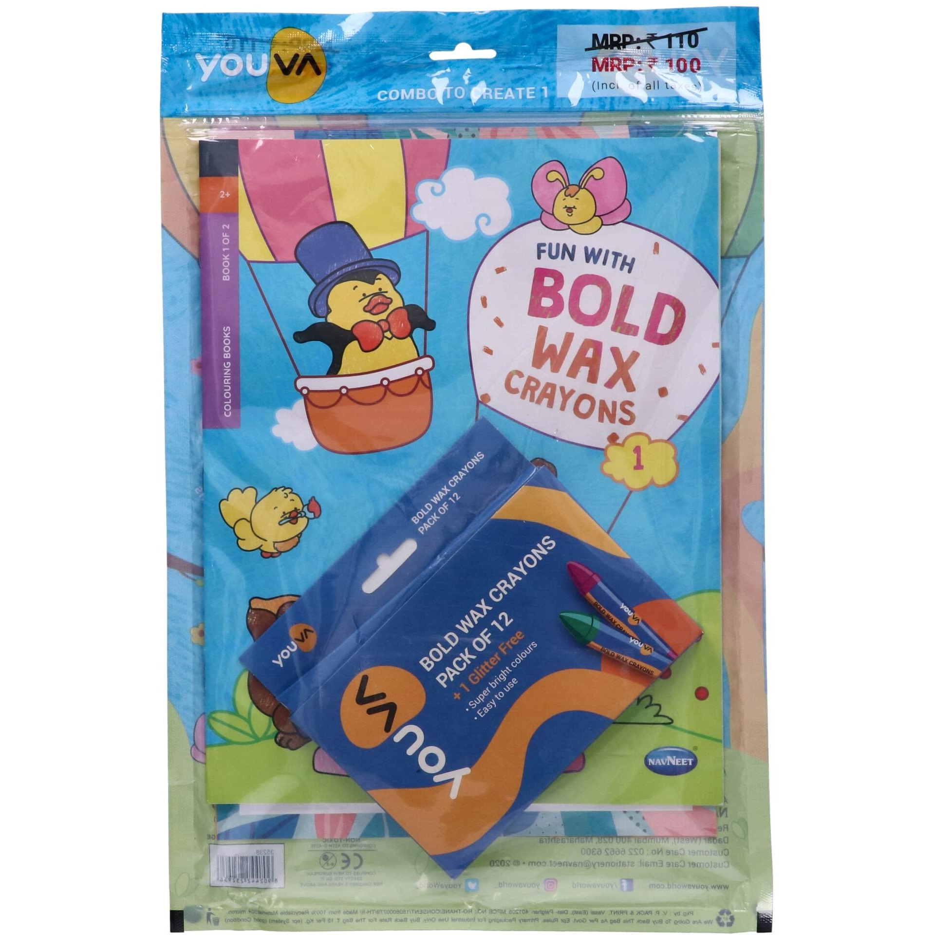 Navneet Youva | Combo Of Drawing And Craft Kit For Kids, Birthday Gifting Include Colour Book, Wax Crayons, Posters