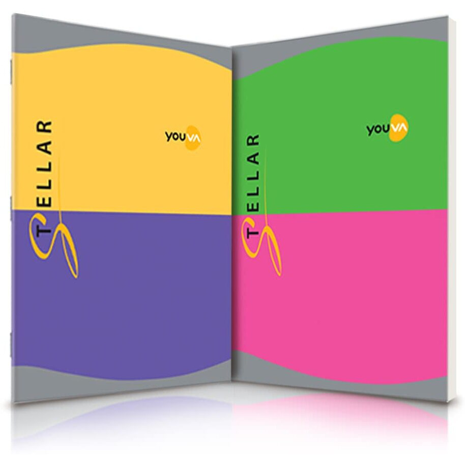 Youva Navneet Stellar | Soft Bound Long Book | A4 Size 21 Cm X 29.7 Cm | Single Line | 324 Pages | Pack Of 2| Pack Of 2