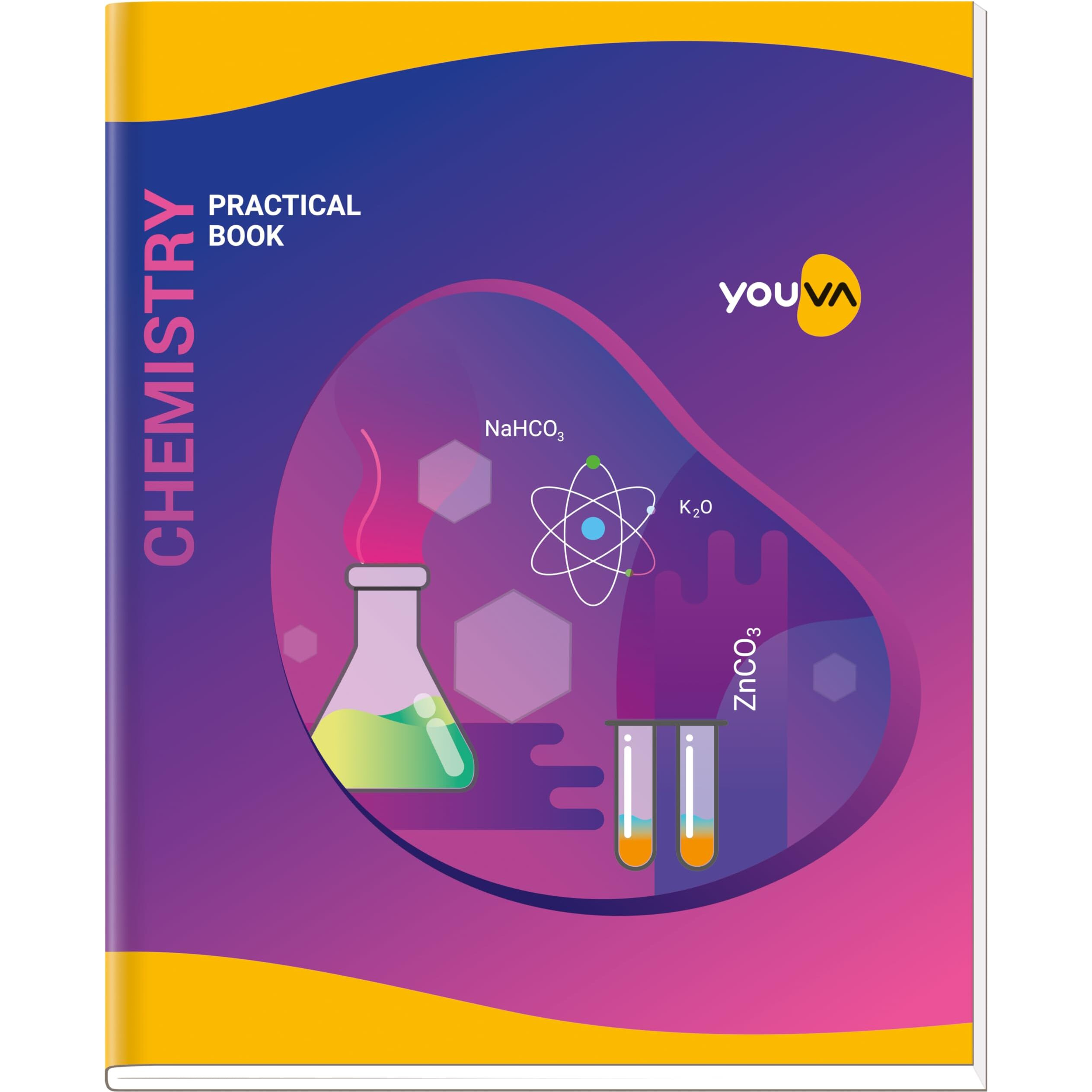 Navneet Youva Youva Chemistry Practical Book With Video Content On The Go | 21.5 Cm X 26.5 Cm | 1 Side Ruled & 1 Side Plain |172 Pages