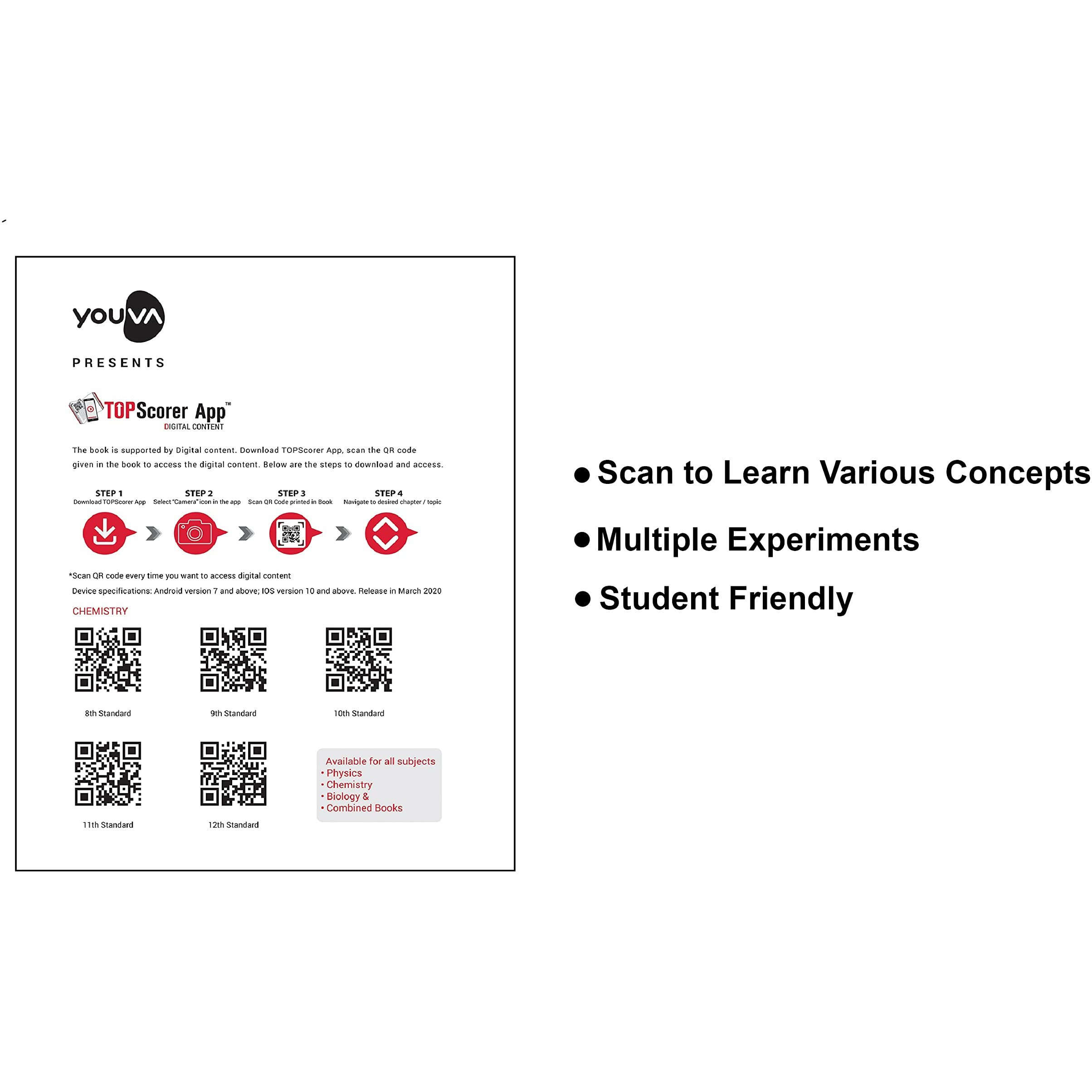 Navneet Youva Youva Chemistry Practical Book With Video Content On The Go | 21.5 Cm X 26.5 Cm | 1 Side Ruled & 1 Side Plain |172 Pages
