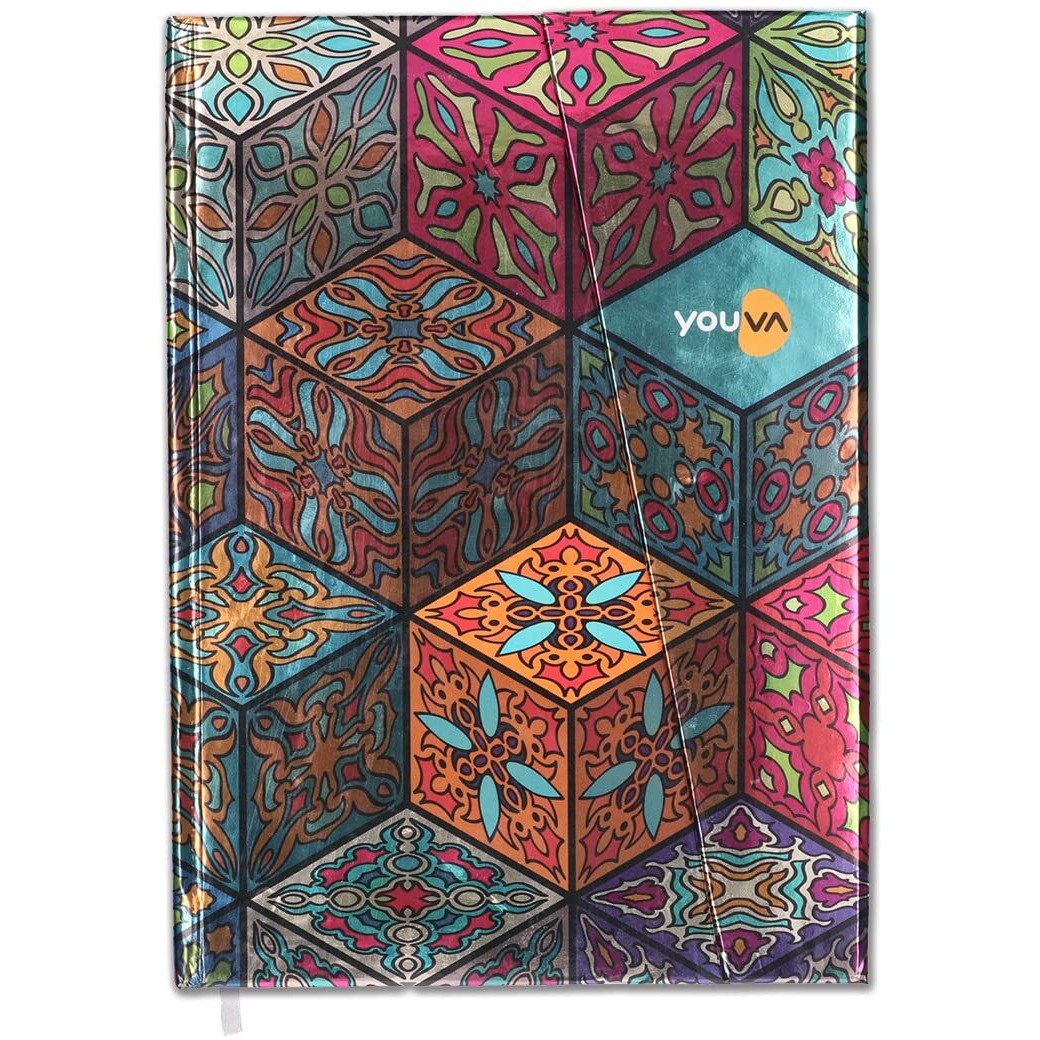Navneet Youva | Metallica Design With Magnetic Case Bound Notebook | A5 Size - 14.8 X 21 Cm | Single Line | 192 Pages | Assorted Design