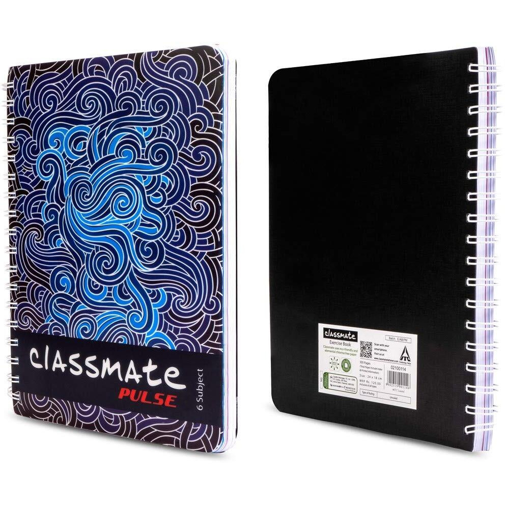 Classmate 6 Subject Notebook - 24 X 18 Cm, 300 Pages, Pvc Cover, Single Ruled