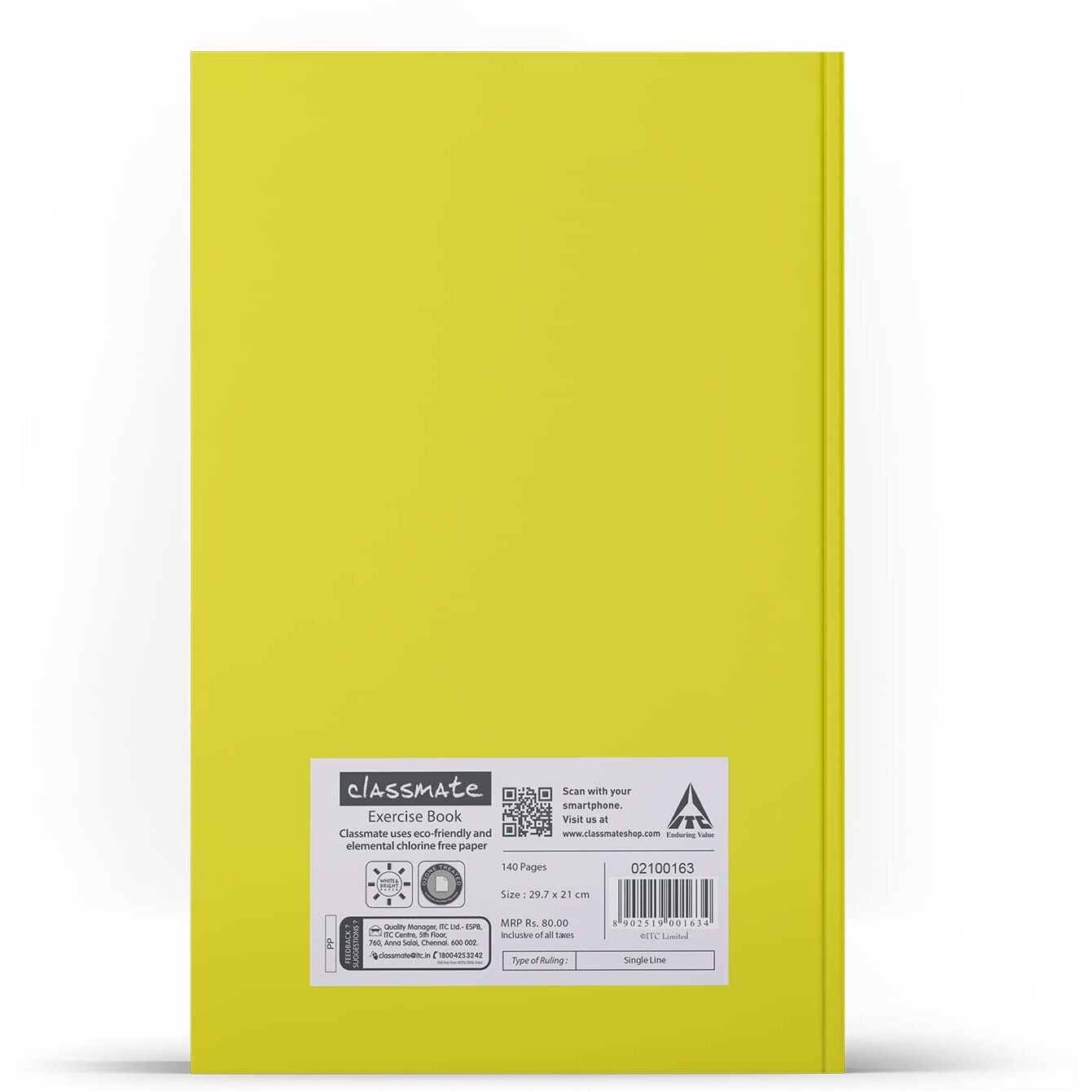 Classmate Pulse Pp Cover Longbooks, A4 Size, Single Line, 140 Pages (Pack Of 6)