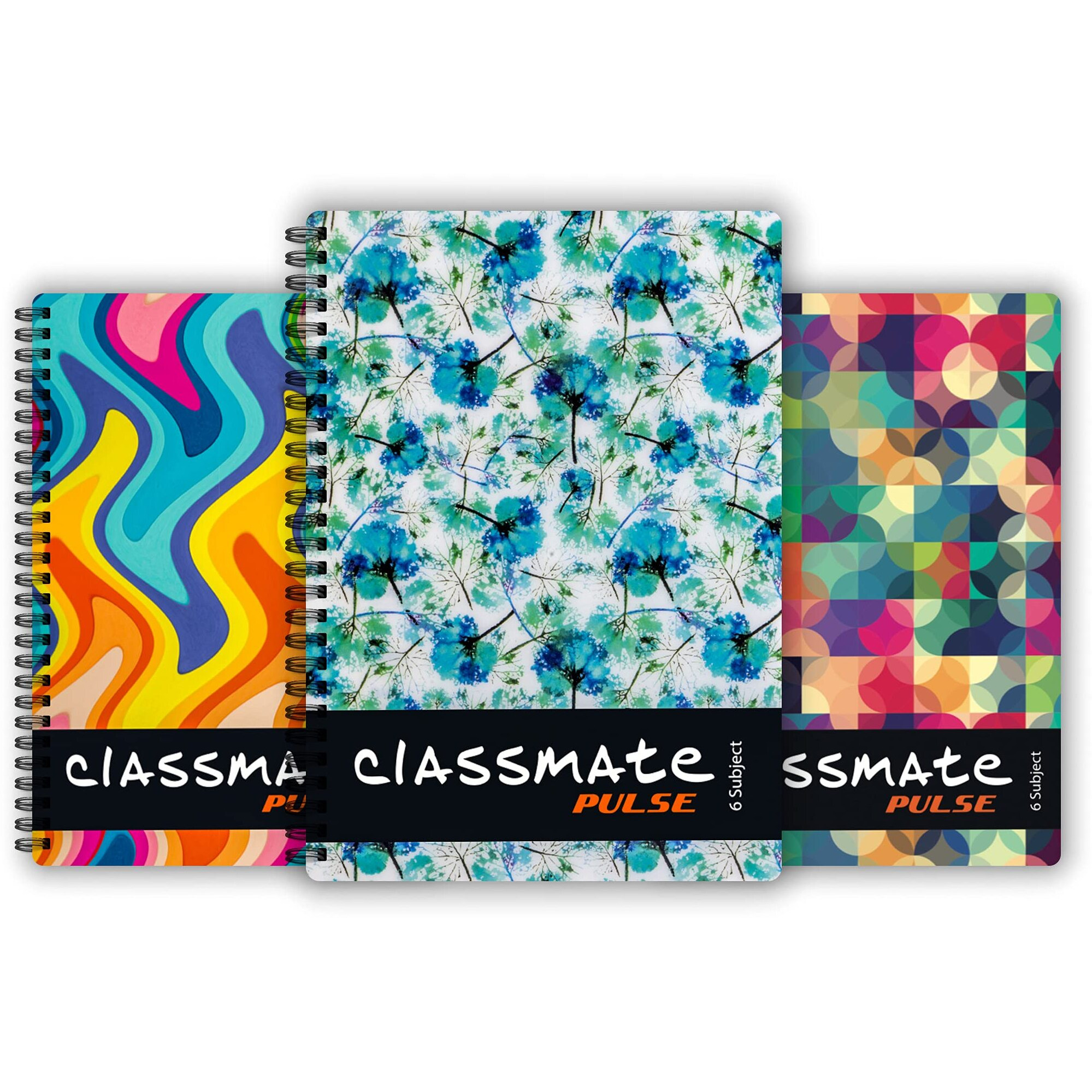 Classmate Pulse Notebook - 300 Pages | Single Line | 26.7Cm X 20.3Cm | Wiro Binding | Multicolor | Pack Of 3 Notebooks | Ruled Notebook For Students