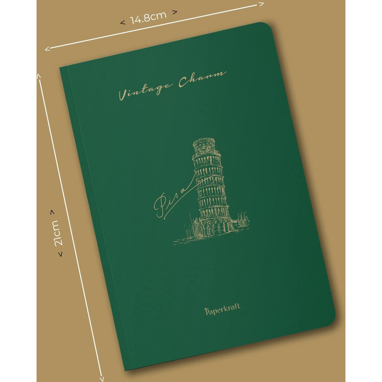 Paperkraft Vintage Series - Color Kraft With City Theme  210 Mm X 148 Mm,176 Pages, Unruled, Sewn & Perfect Bound, Pack Of 3