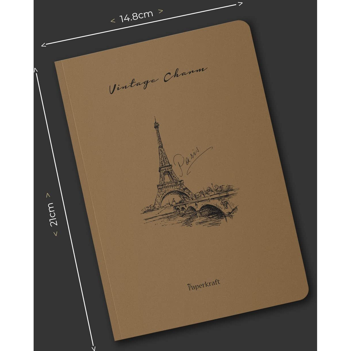 Paperkraft Vintage Series - Brown Kraft With City Theme  210 Mm X 148 Mm,176 Pages, Unruled, Sewn & Perfect Bound, Pack Of 3