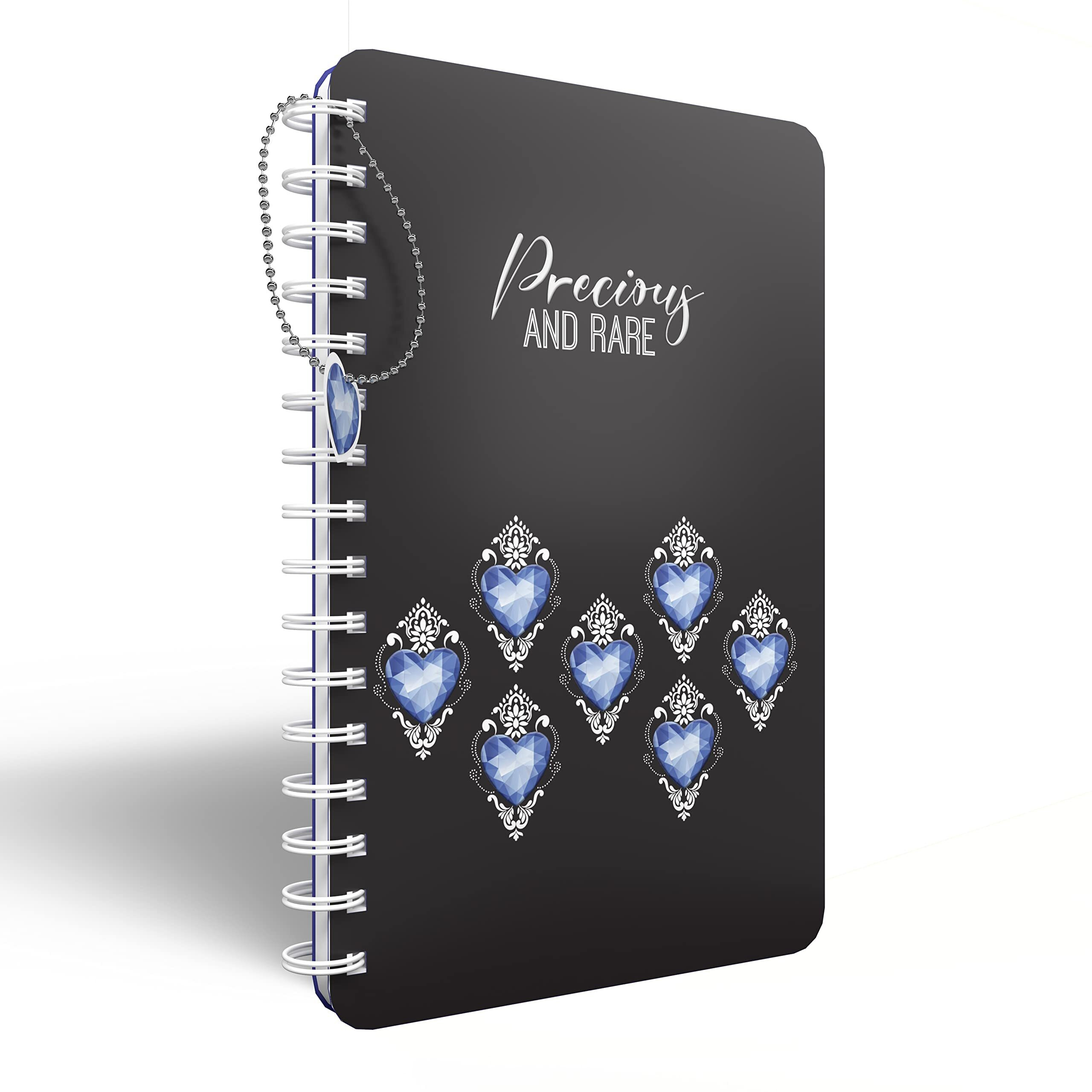 Paperkraft A5 Designer Wiro Hard Bound Diaries I Paper Dangler + 3 Special Inserts I 70 Gsm I 168 Ruled Pages| Gemstone Theme (Precious And Rare)