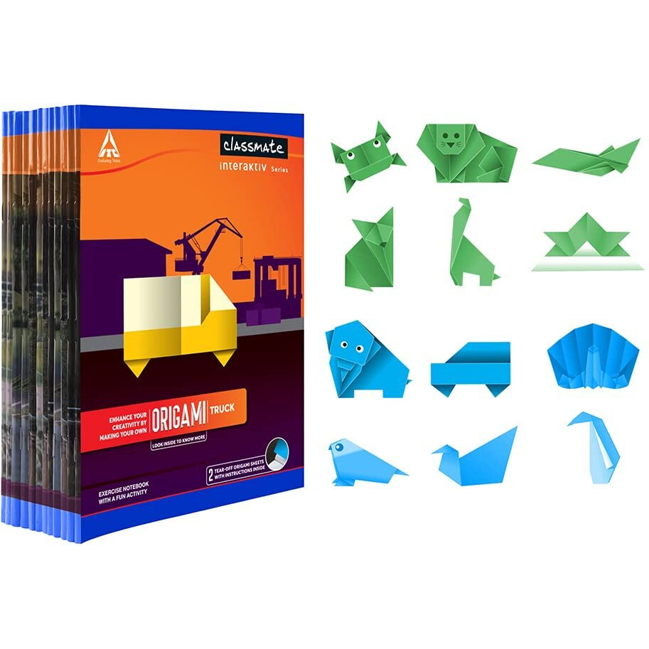 Classmate Origami Longbook - Single Line,272 X 167Mm, 172 Pages, Pack Of 12