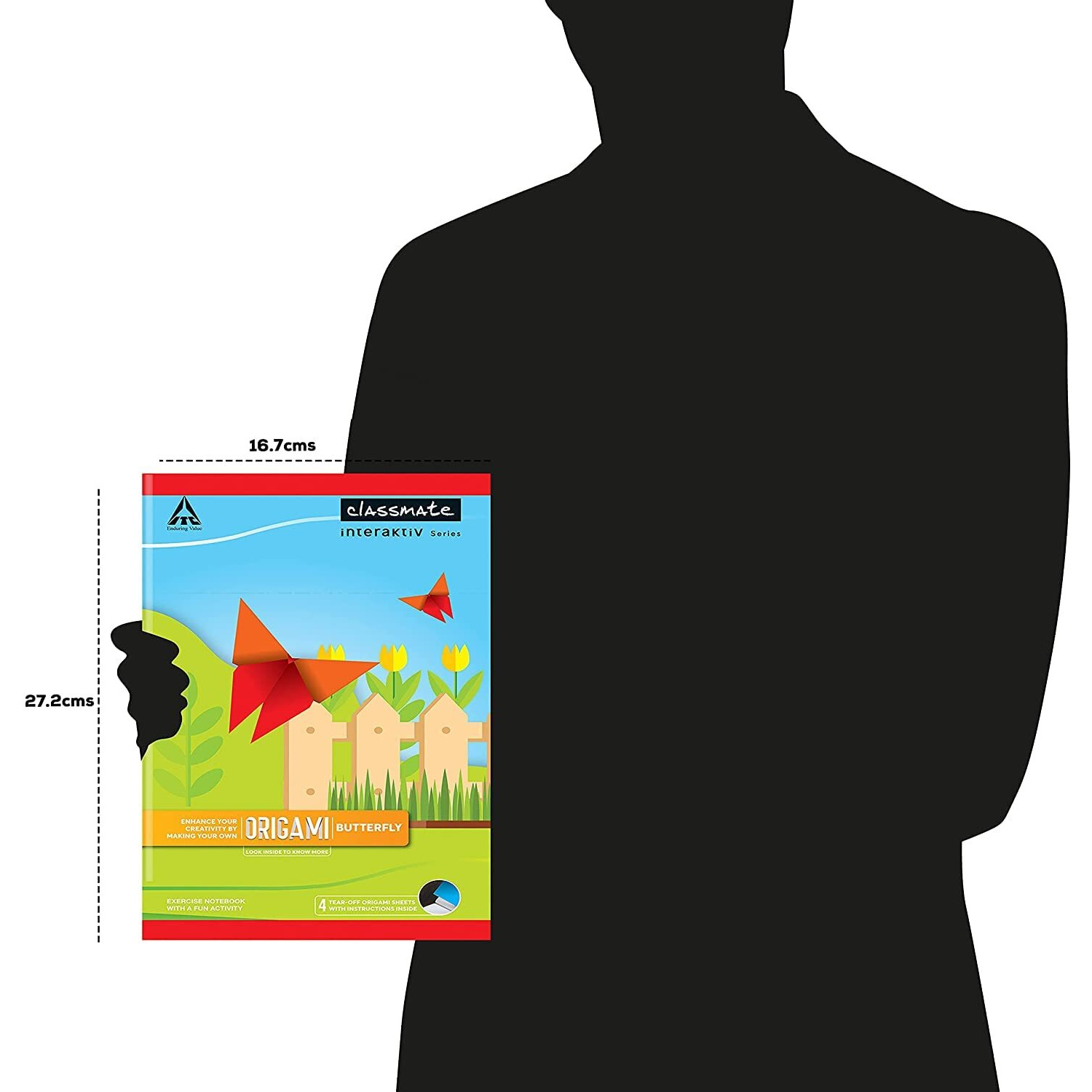 Classmate Origami Longbook - Single Line,272 X 167Mm, 172 Pages, Pack Of 12