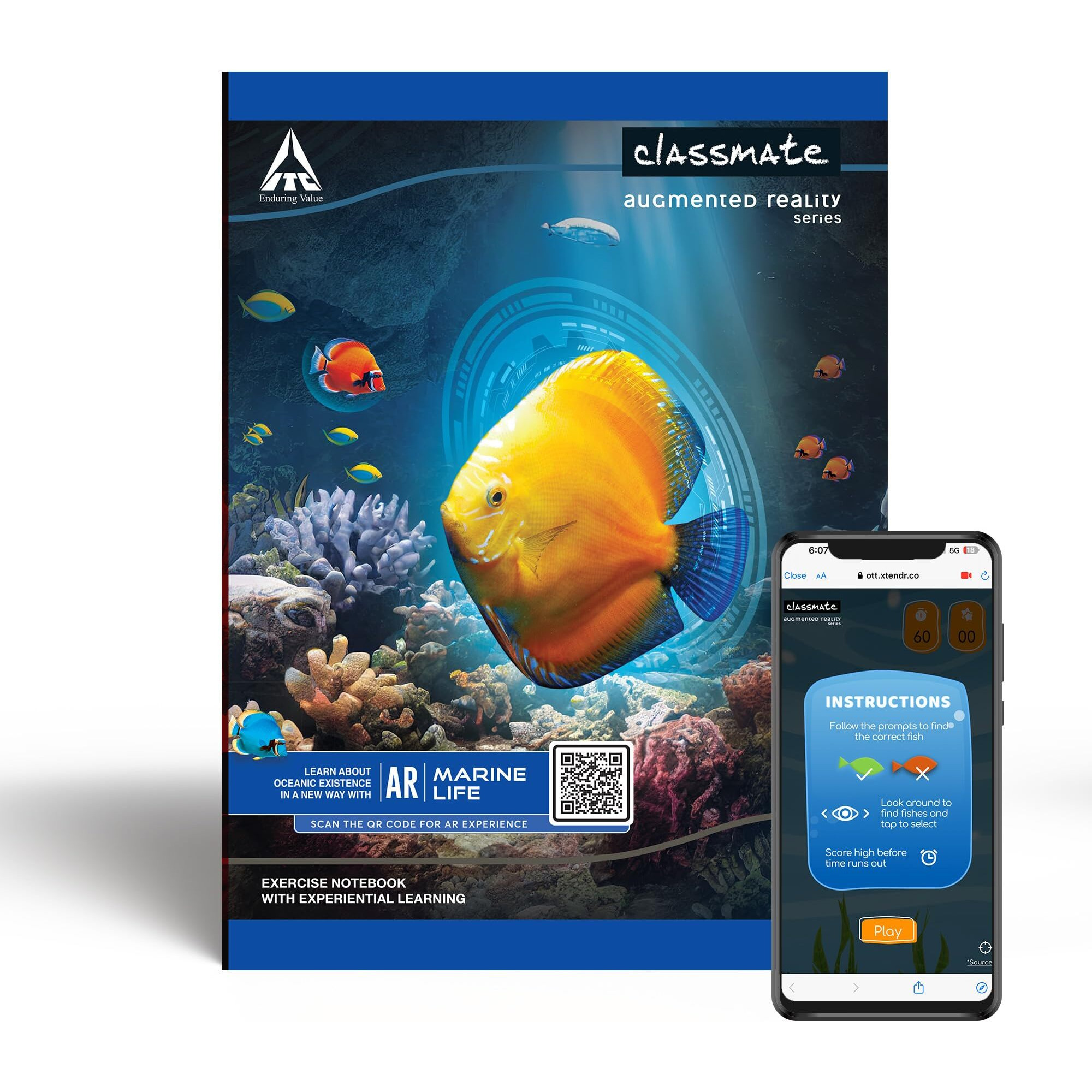 Classmate Augmented Reality Notebooks - 172 Pages | Pack Of 4 Short Size Ruled Notebooks For School Students | Immersive Ar Learning Experience | 24.0Cm X 18.0Cm | Single Line Ar Notebook