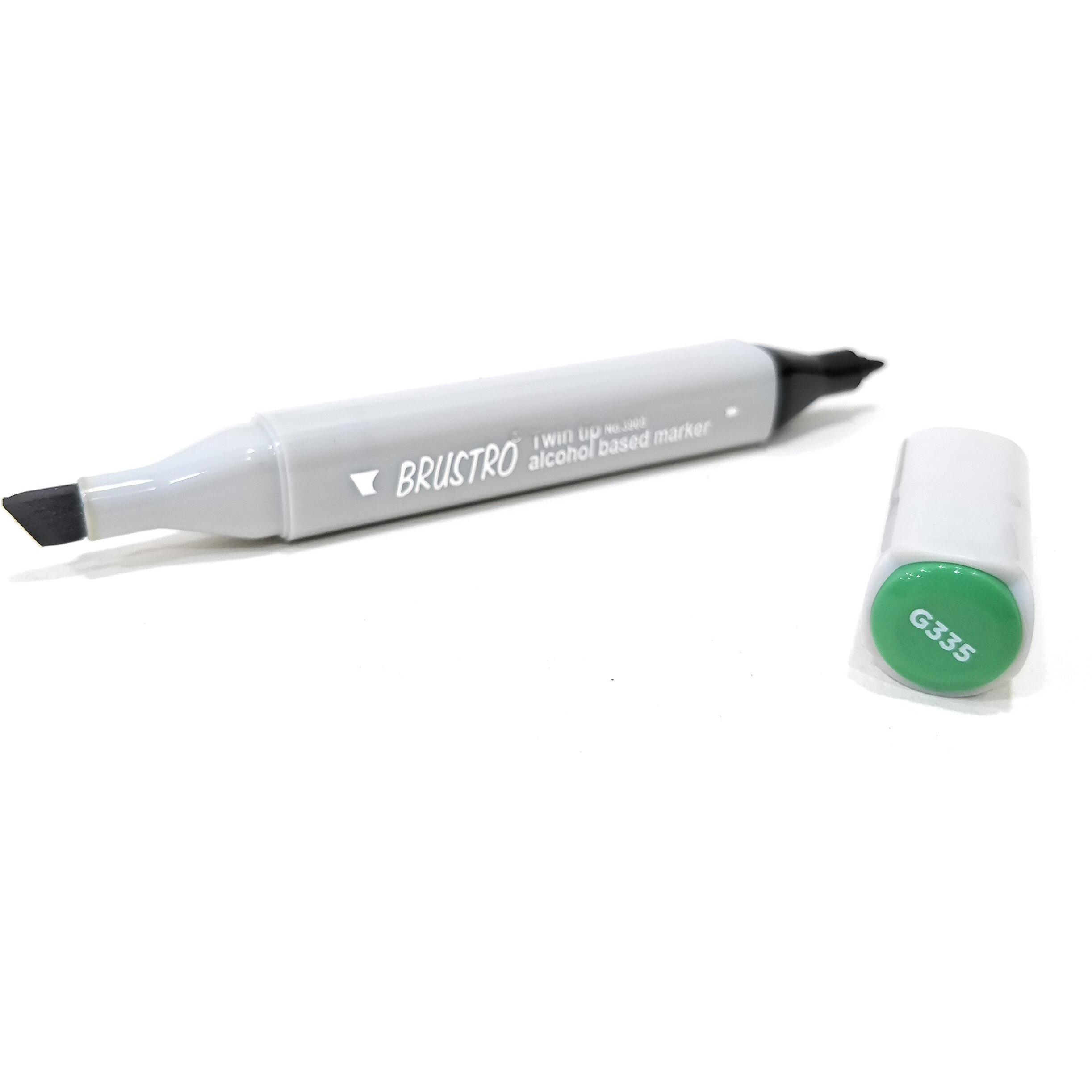 Brustro Twin Tip Alcohol Based Marker | Parrot Green |Tip Size - Broad 1-7Mm Line,Fine 0.7Mm|Smudge-Proof,Waterproof, Ideal For Texturing, Sketching,Graffiti,Comic Artist,Architecture,Fine Art Student