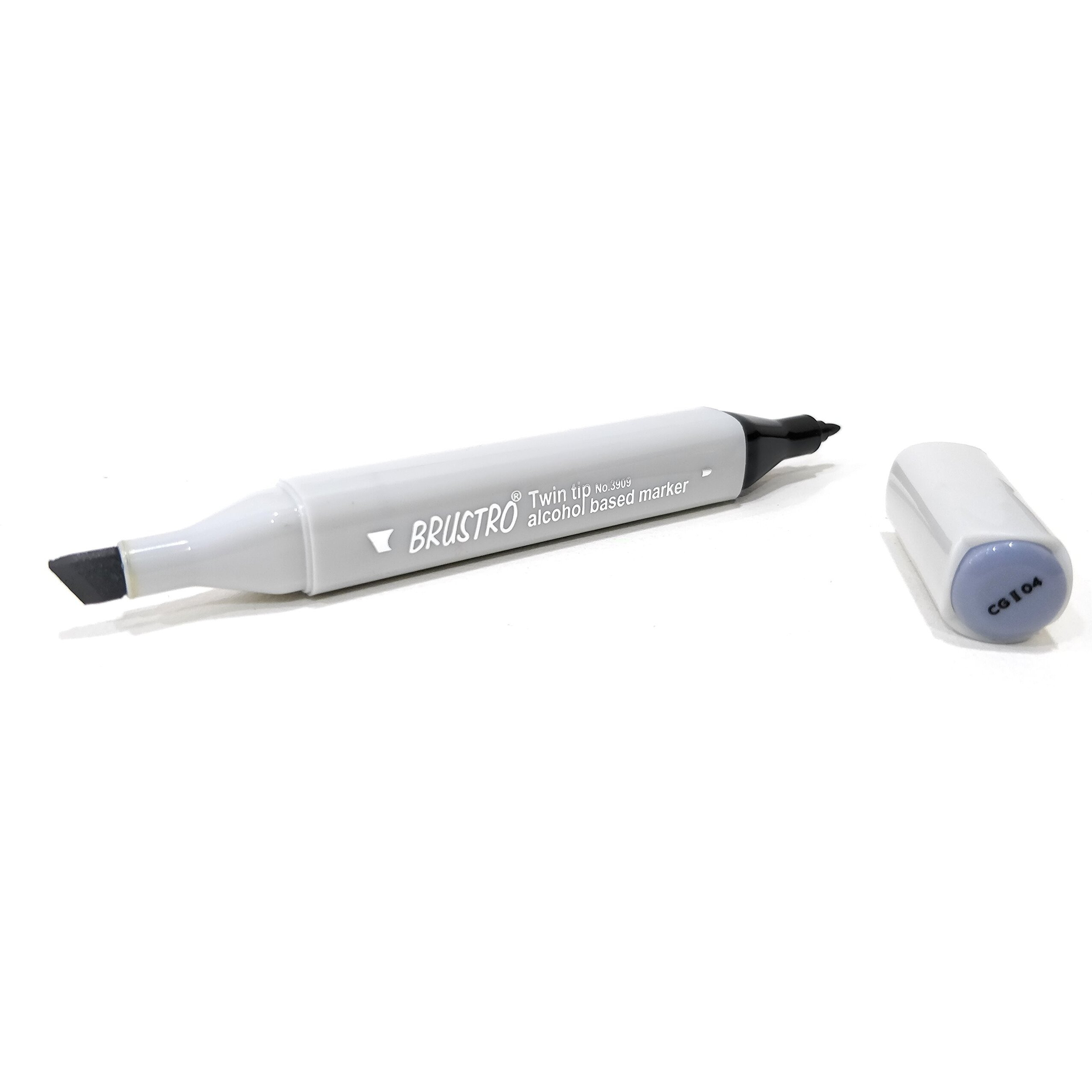 Brustro Twin Tip Alcohol Based Marker |Grey (Cool Grey Ii 4)| Tip Size - Broad 1-7Mm Line,Fine 0.7Mm| Ideal For Texturing, Sketching,Graffiti,Comic Artist,Architecture,Fine Art Student